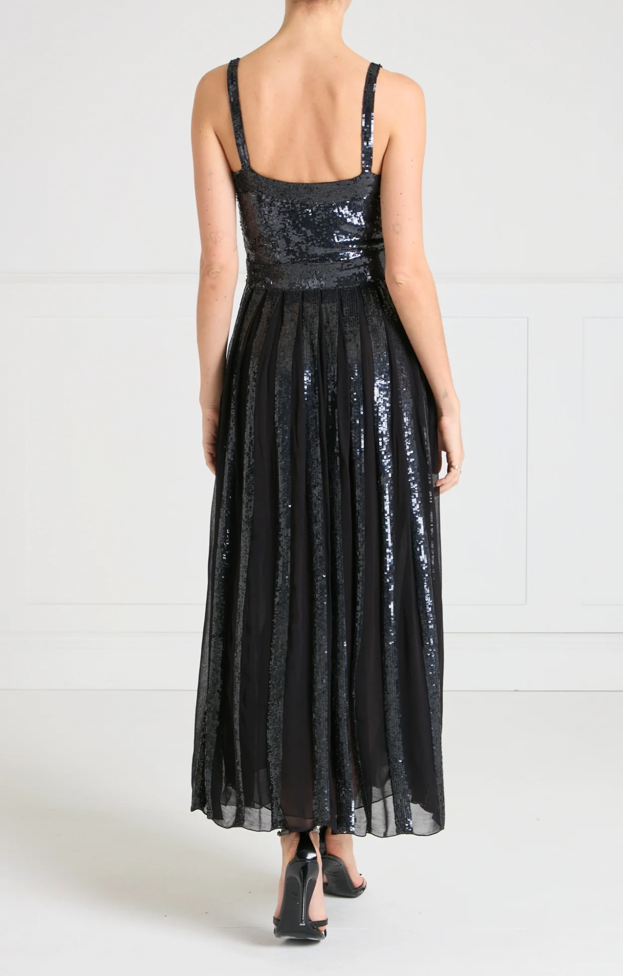 Filigree Strappy Dress - Black - Image 4