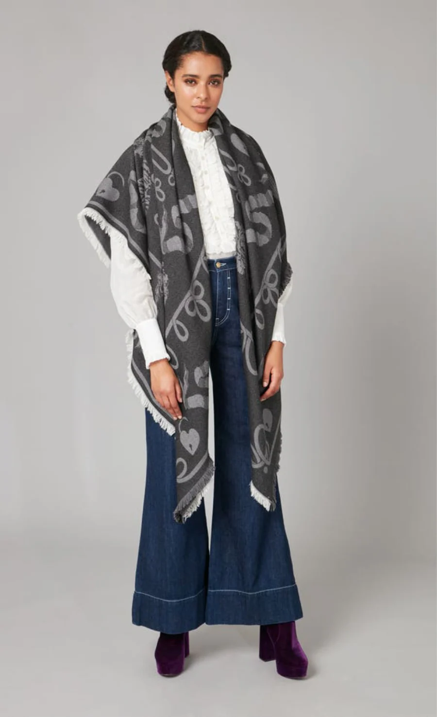 Fortune Blanket Scarf - Black - Image 3