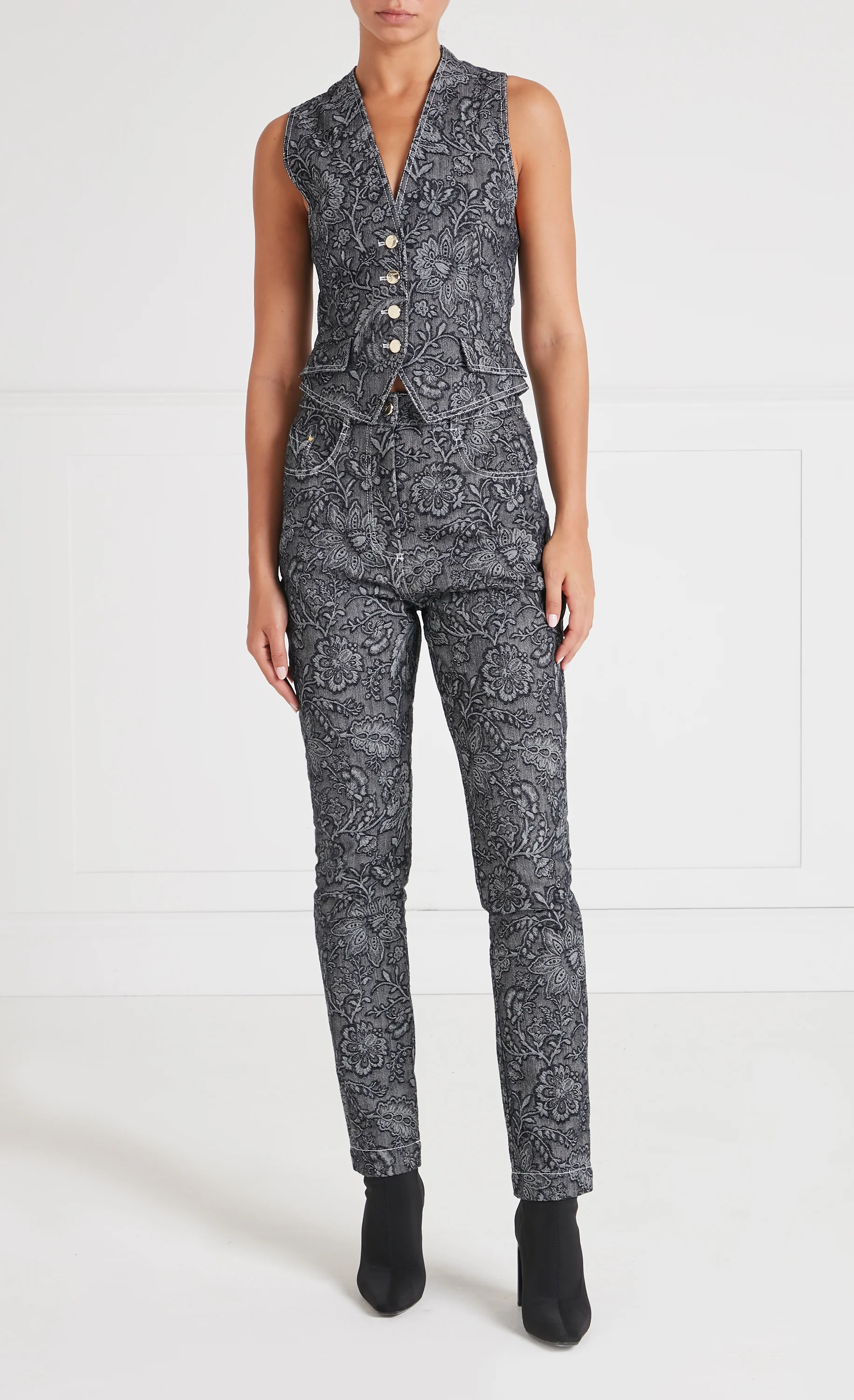 Francis Denim Trousers - Washed Black - Image 6