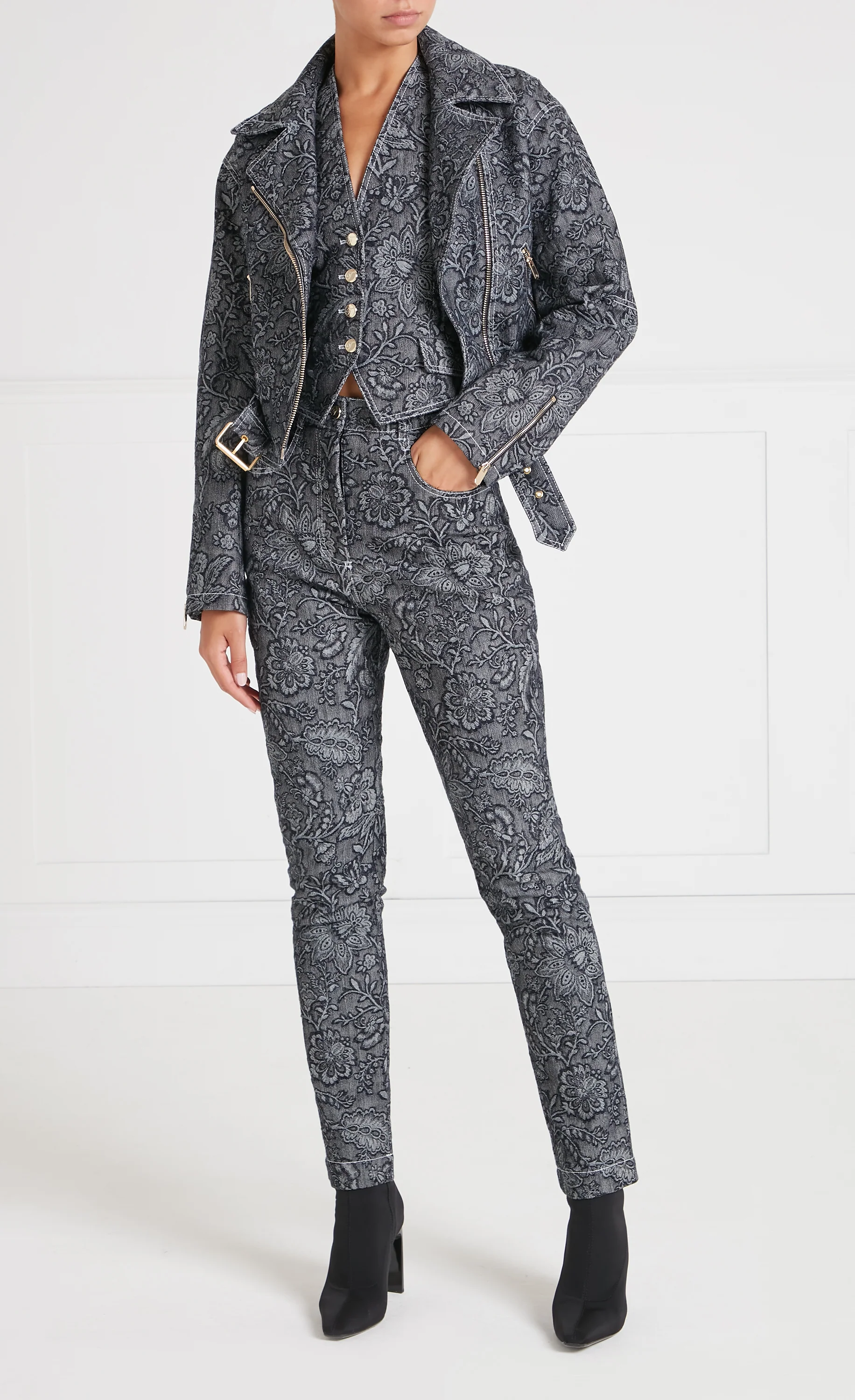 Francis Denim Trousers - Washed Black - Image 7