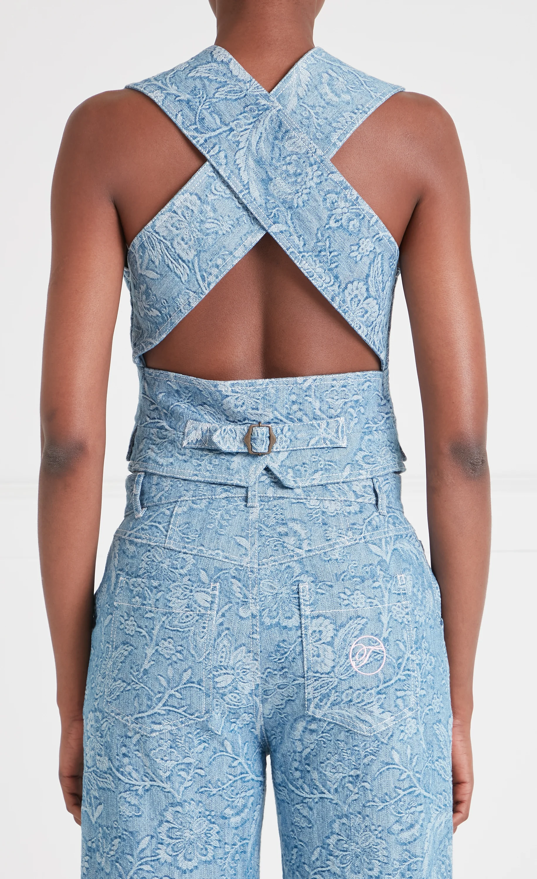 Francis Denim Waistcoat - Washed Blue - Image 4