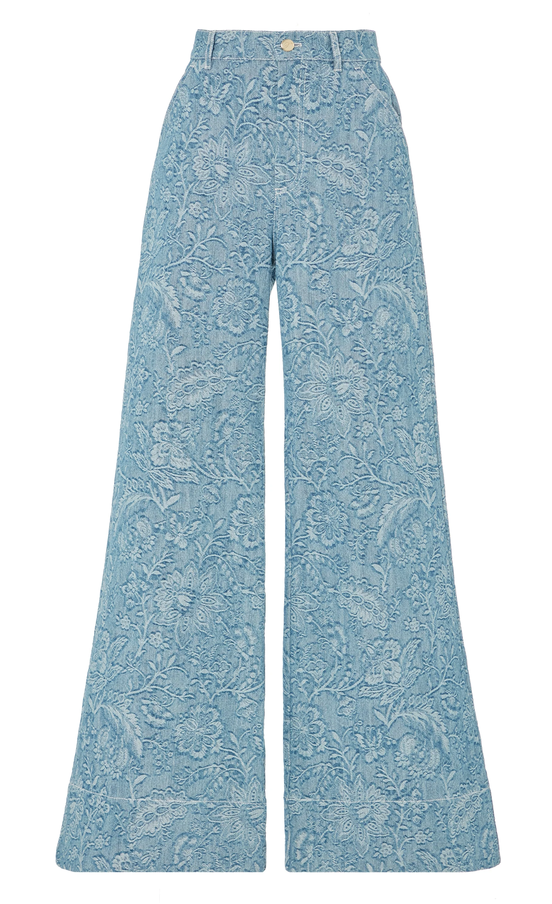 Francis Denim Wide-Leg Trousers - Washed Blue