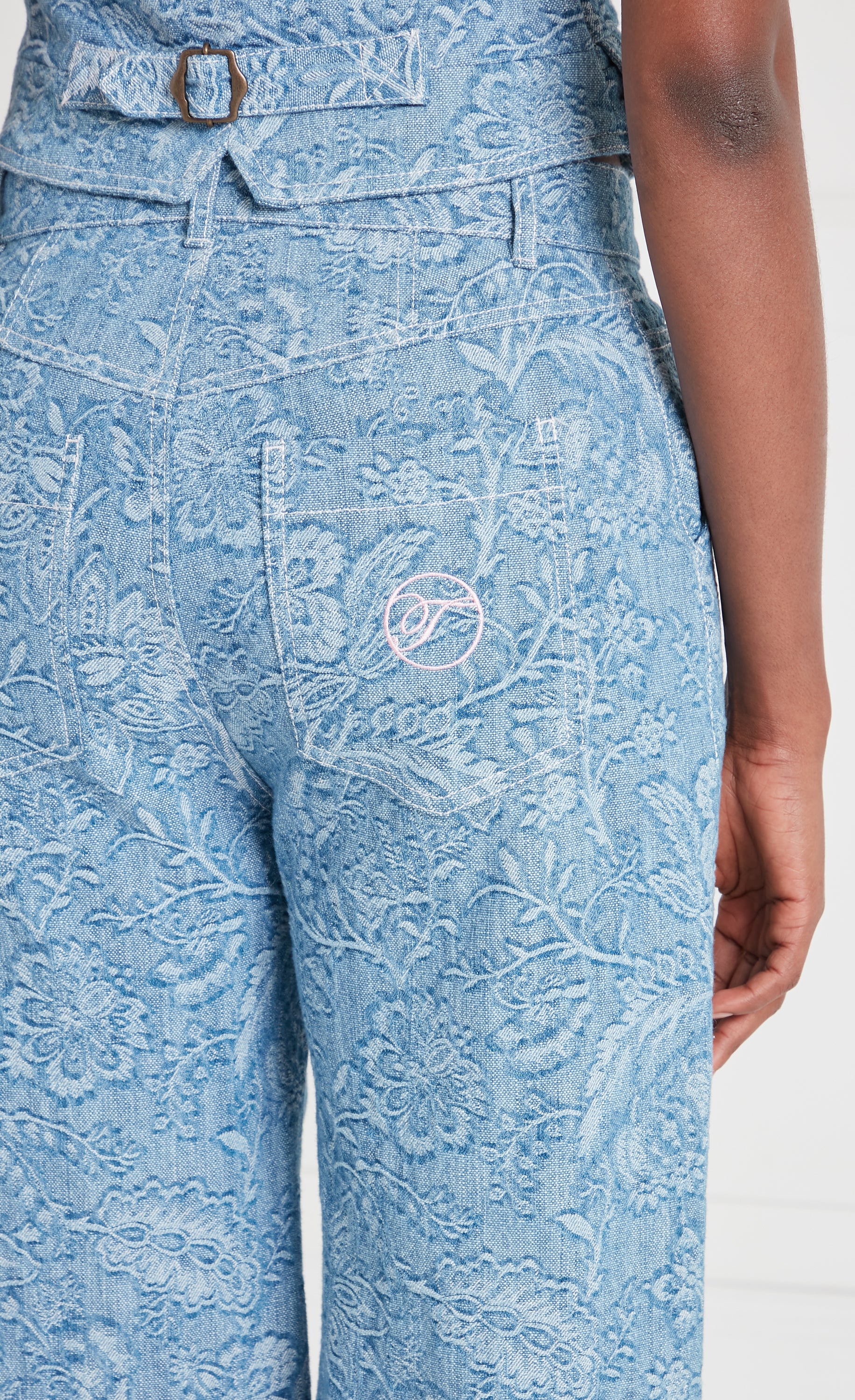Francis Denim Wide-Leg Trousers - Washed Blue - Image 6