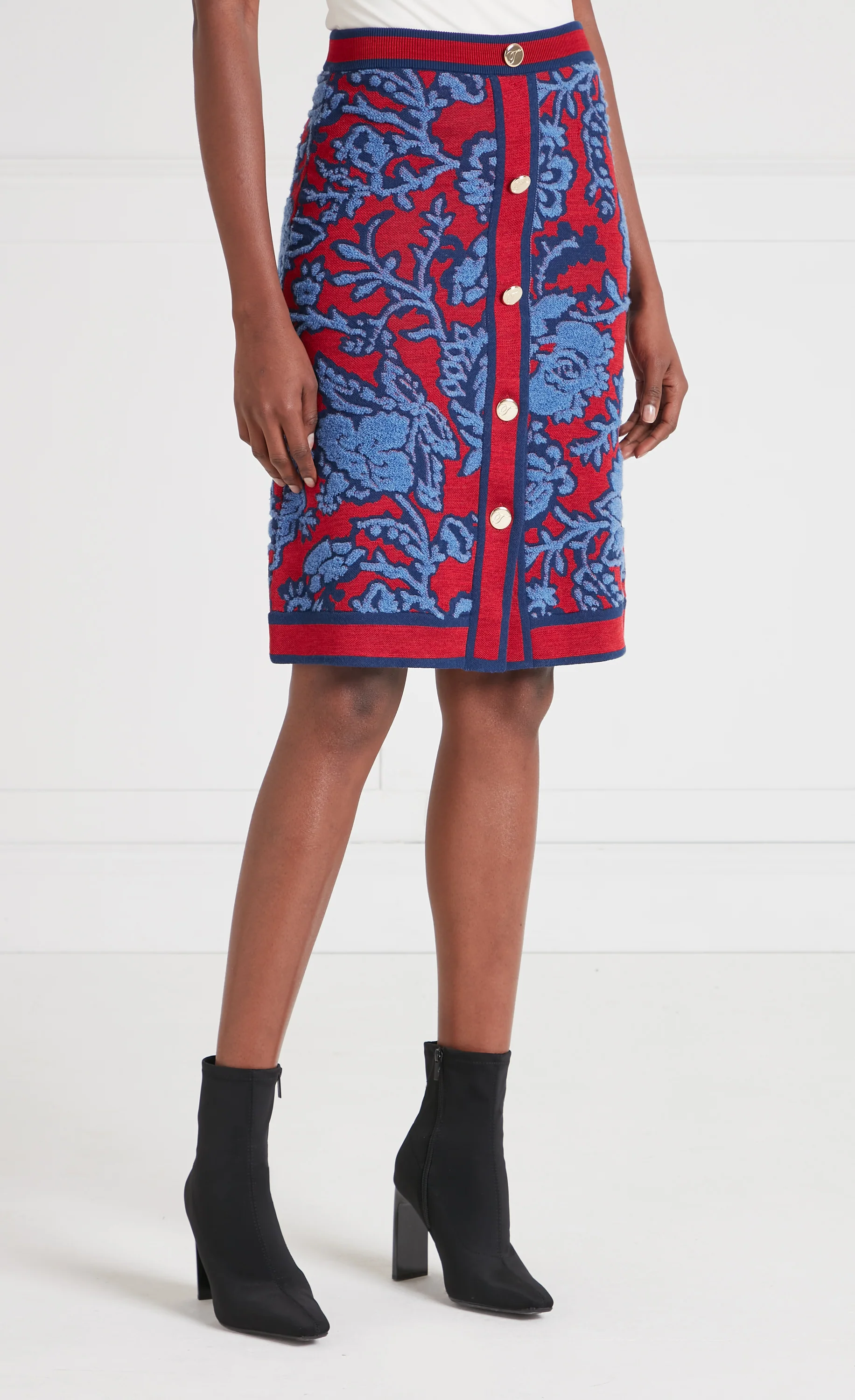 Francis Knit Skirt - Harbour Blue - Image 2