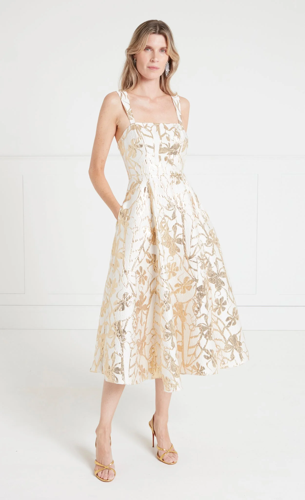 Frankel Strappy Dress - Liquid Gold - Image 2
