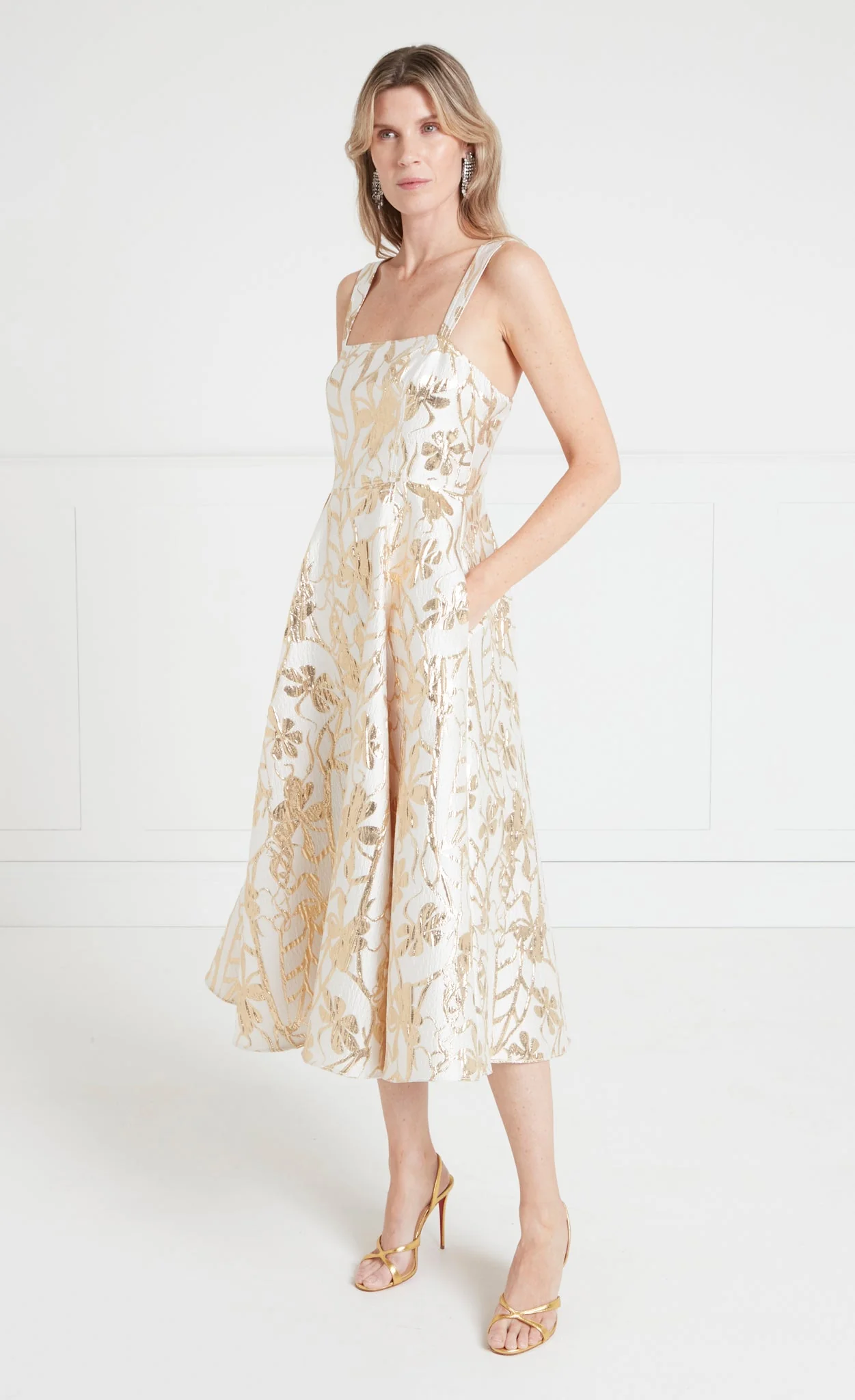 Frankel Strappy Dress - Liquid Gold - Image 3