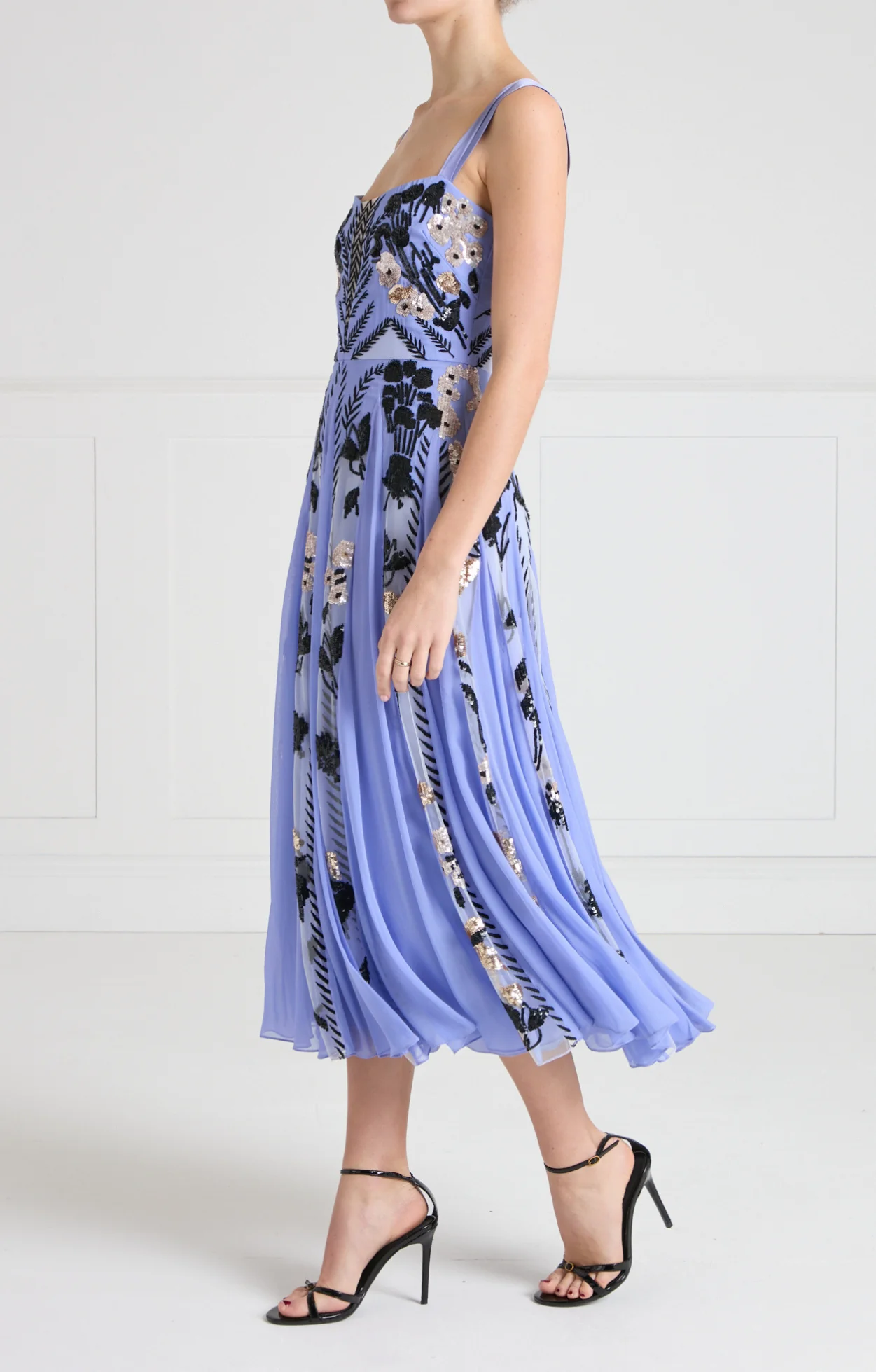 Gilded Strappy Dress - Lavender Blue - Image 3