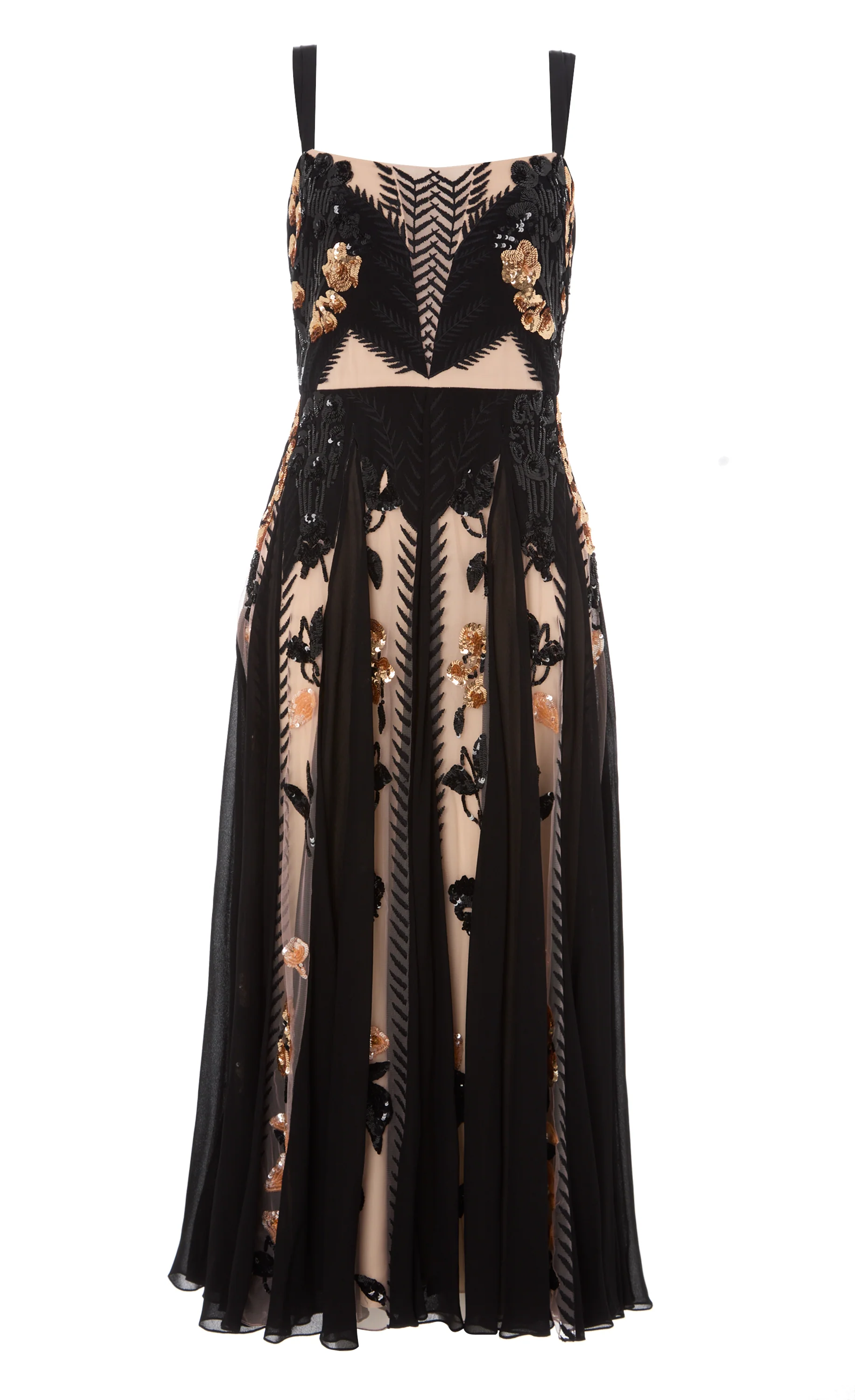Gilded Strappy Dress - Almond