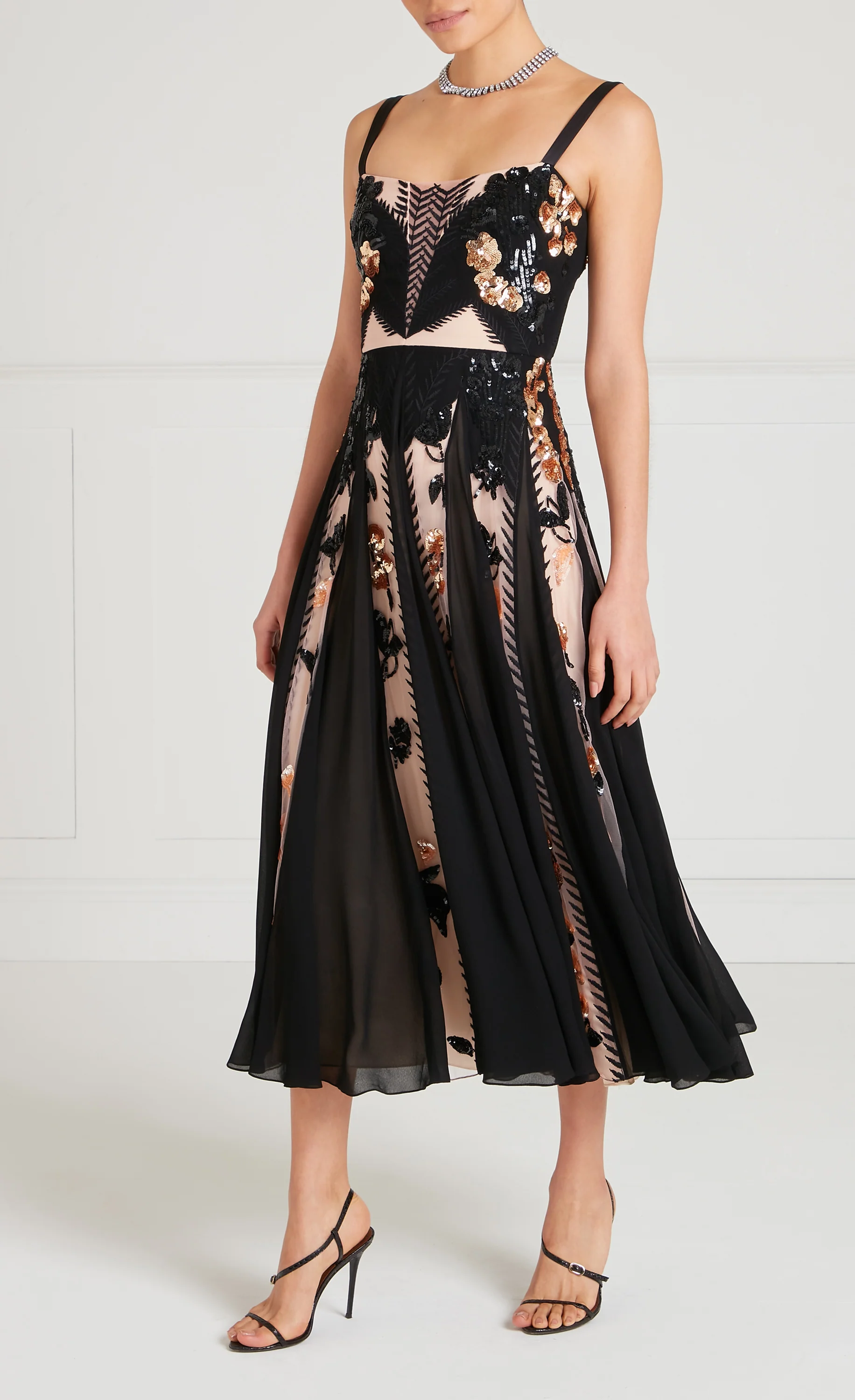 Gilded Strappy Dress - Almond - Image 2