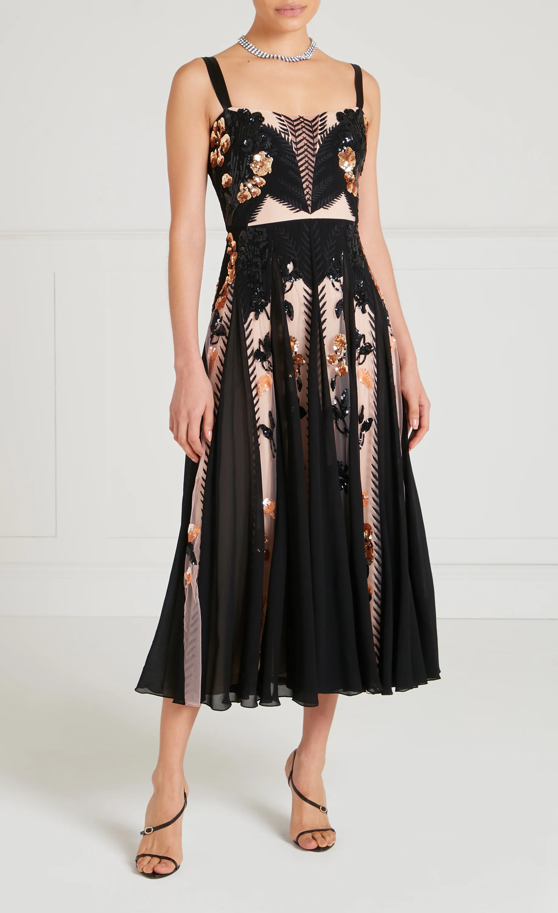 Gilded Strappy Dress - Almond - Image 3