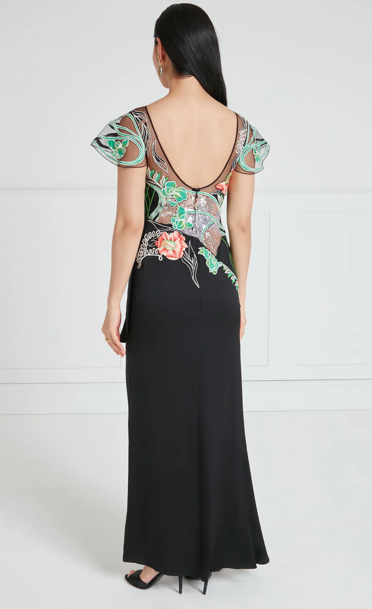 Gracia Ruffle Gown - Black - Image 4