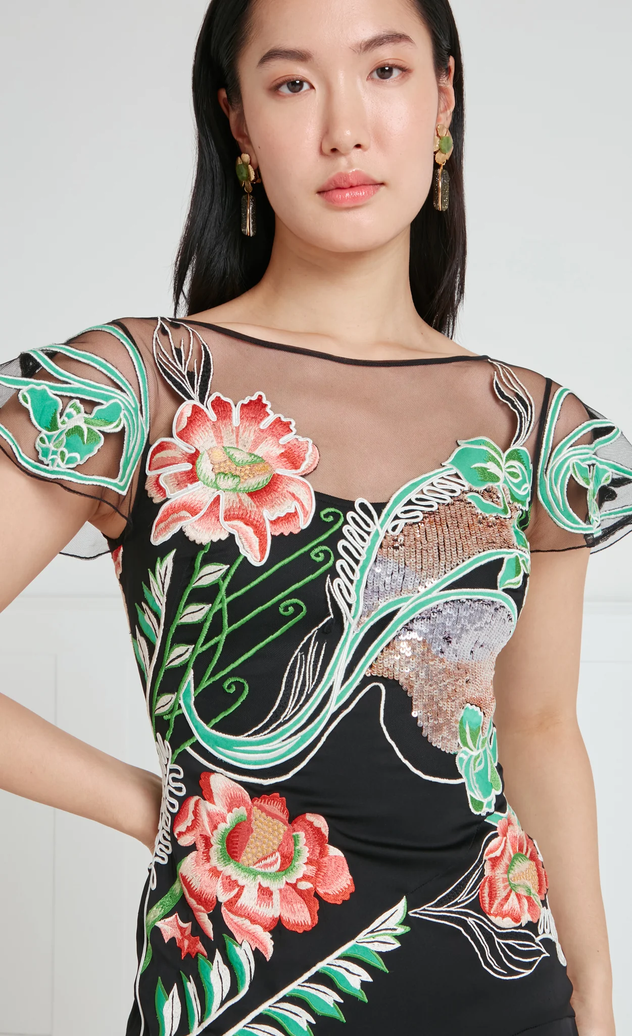 Gracia Ruffle Gown - Black - Image 5