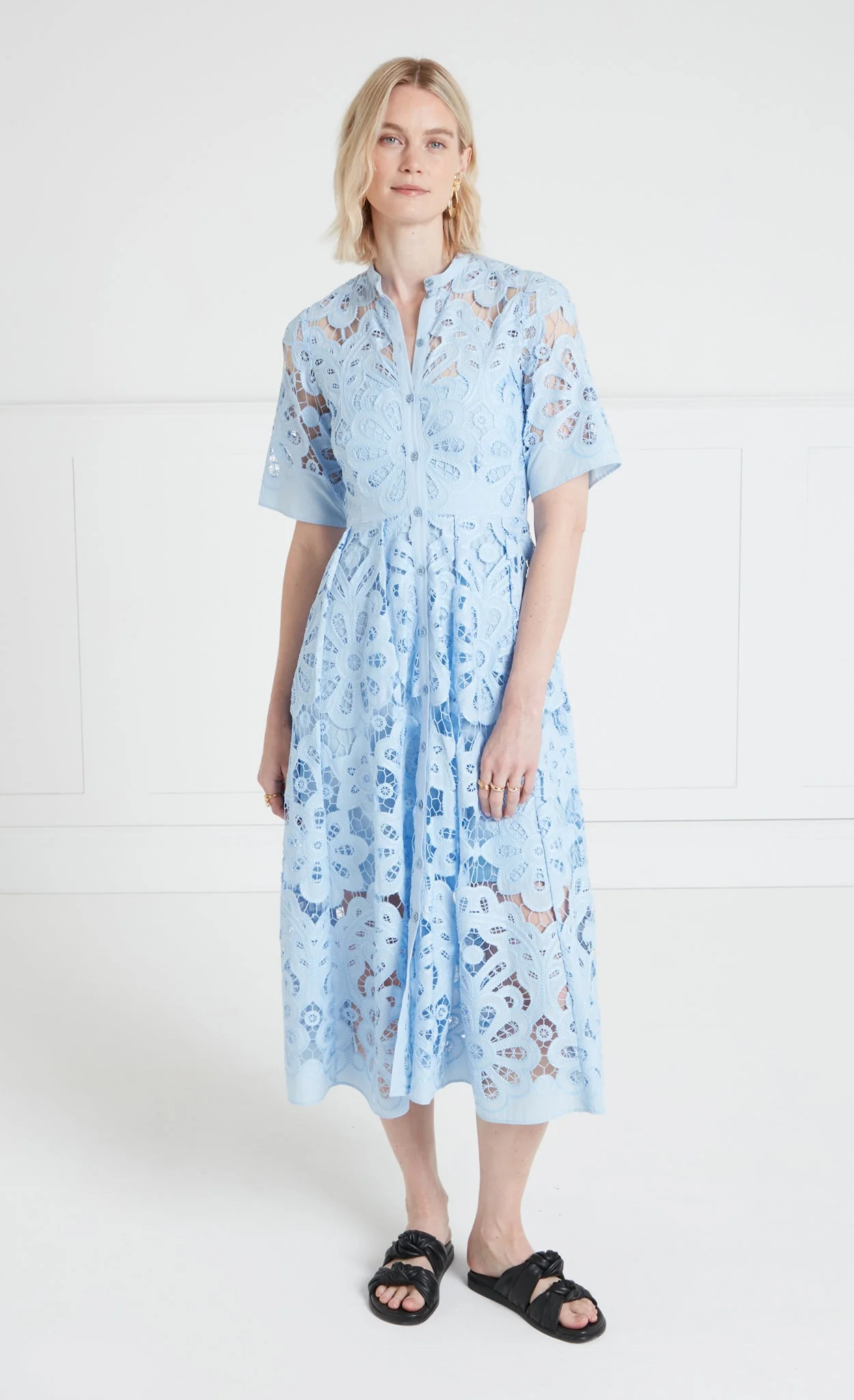 Guinevere Shirt Dress - Blue - Image 2