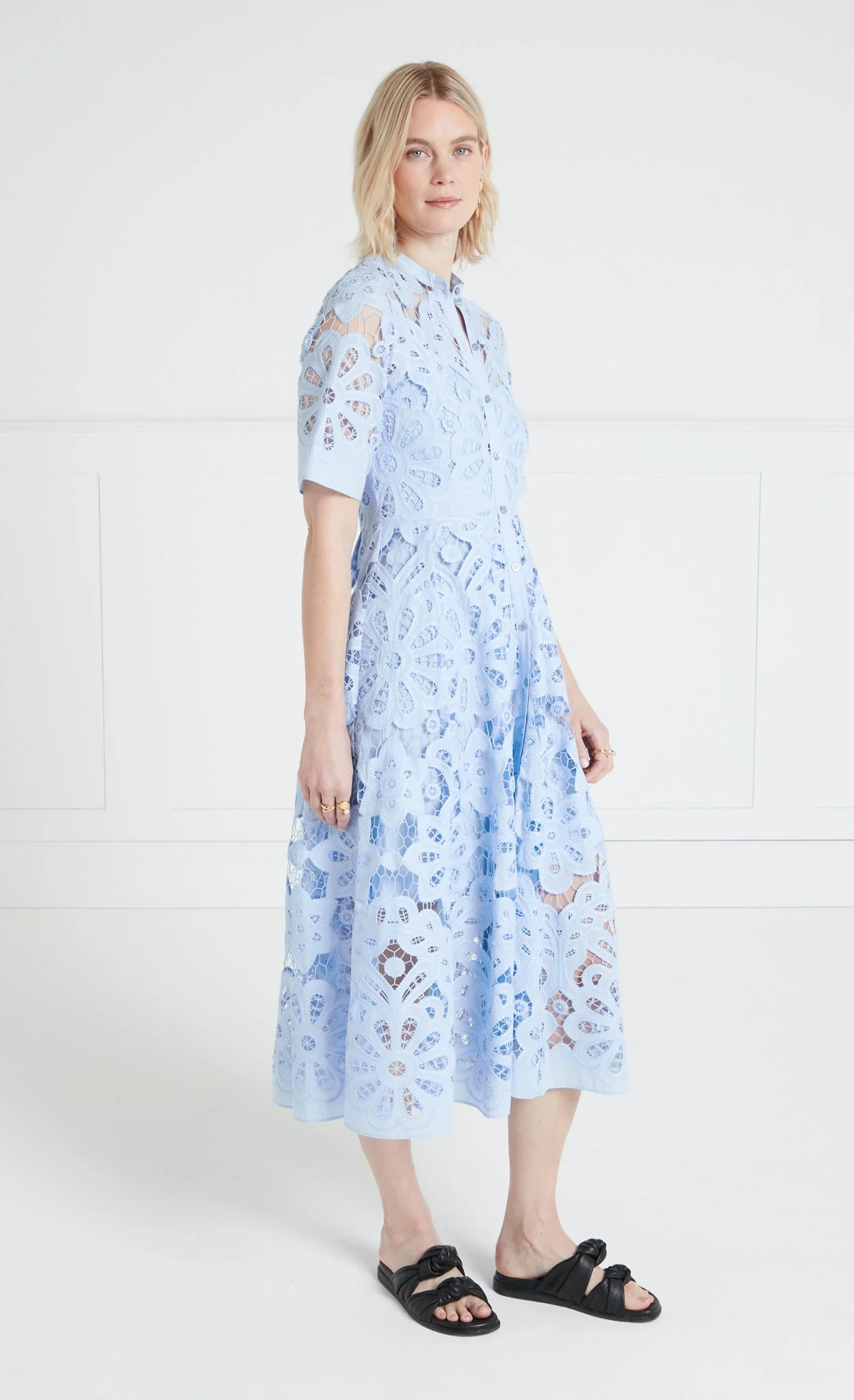 Guinevere Shirt Dress - Blue - Image 3