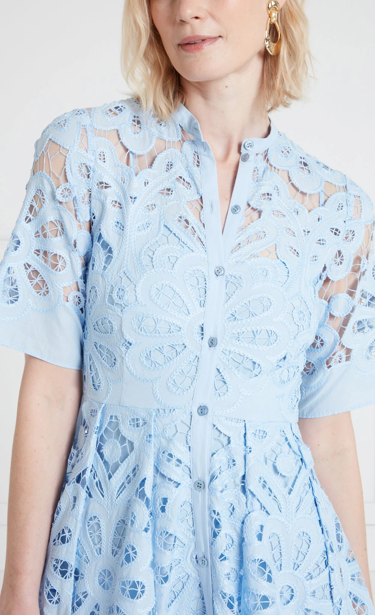 Guinevere Shirt Dress - Blue - Image 5