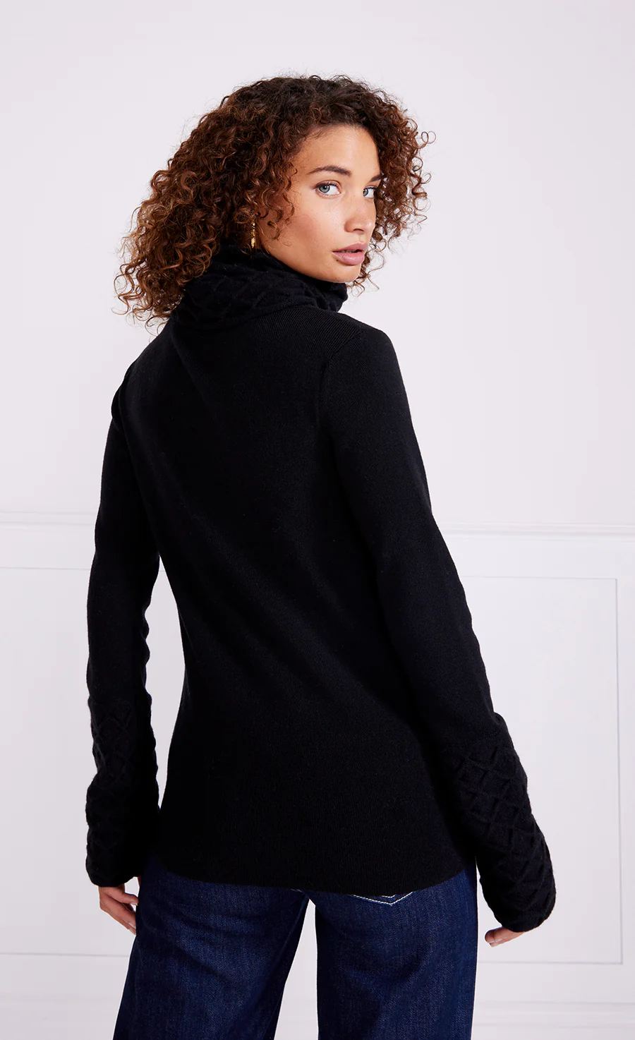 Honeycomb Knit Jumper - Black - Image 5