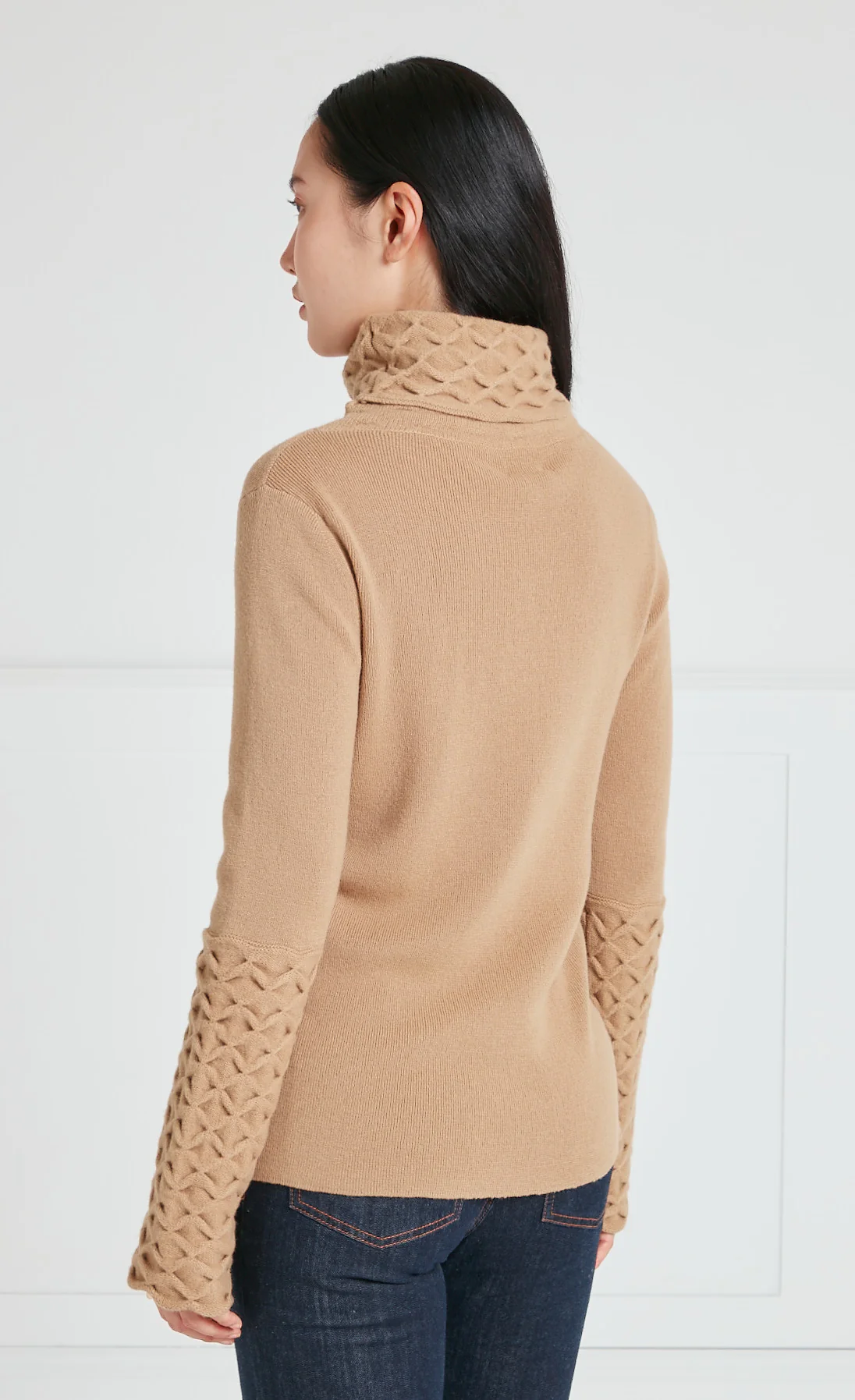 Honeycomb Knit Jumper - Camel - Image 4