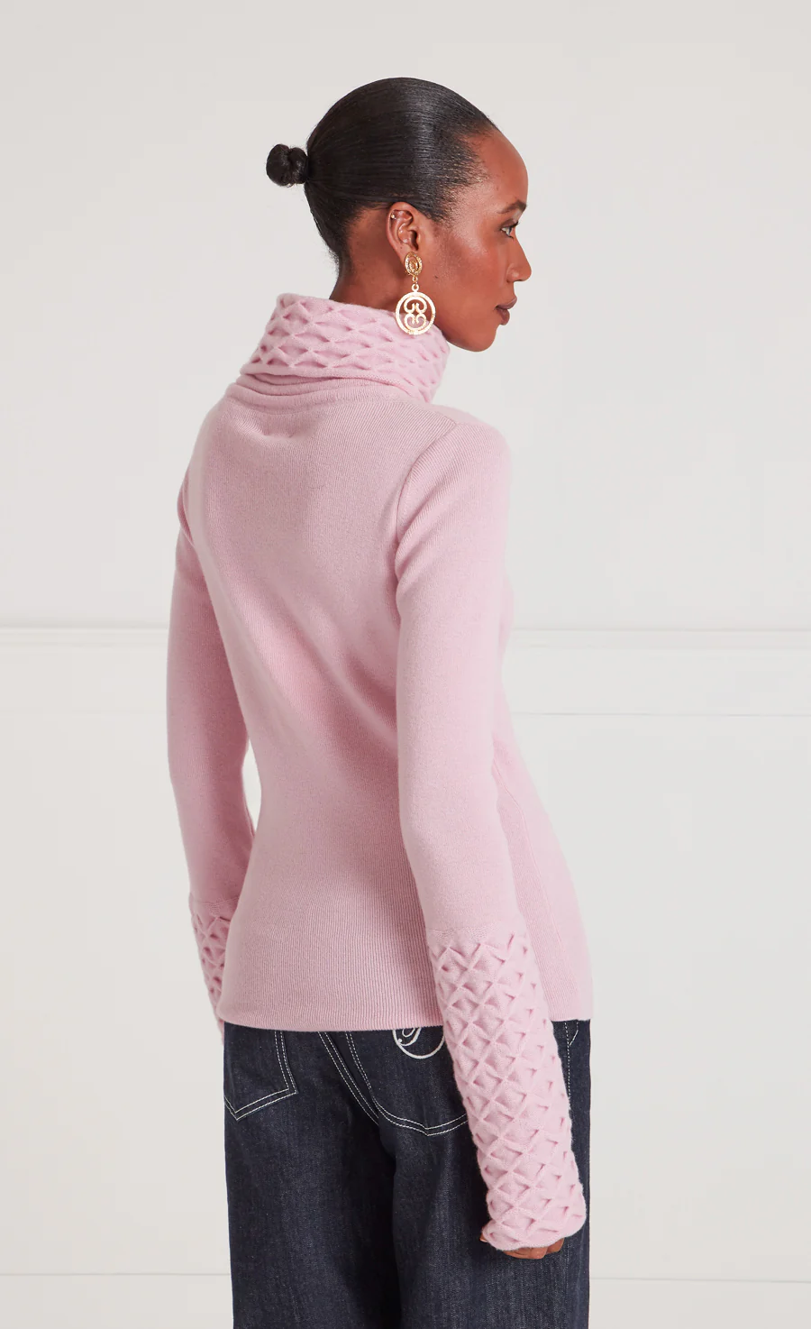 Honeycomb Knit Jumper - Pale Rose - Image 3