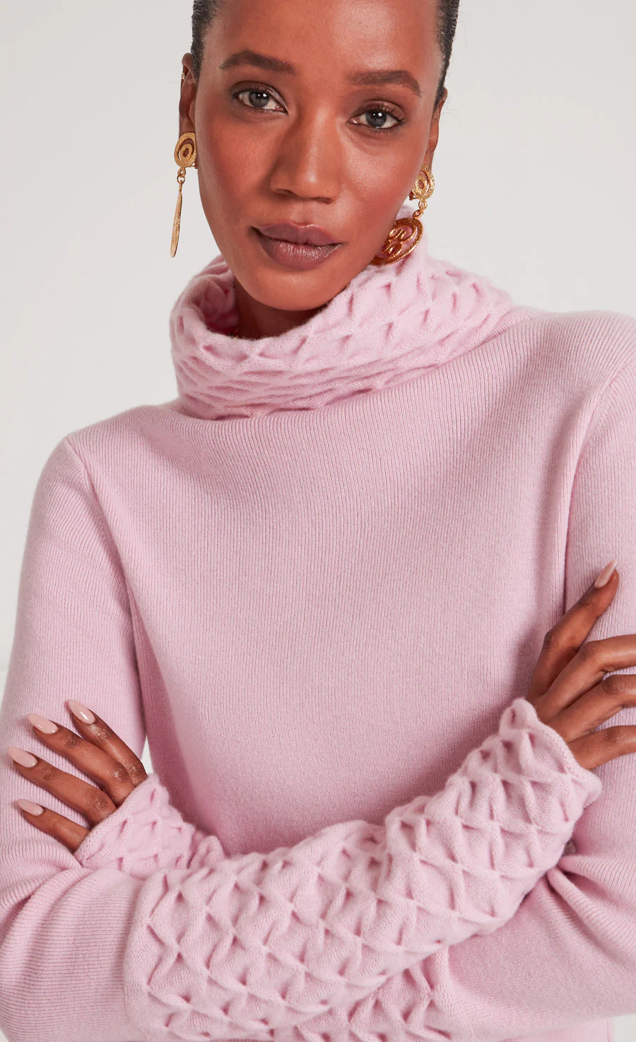 Honeycomb Knit Jumper - Pale Rose - Image 4