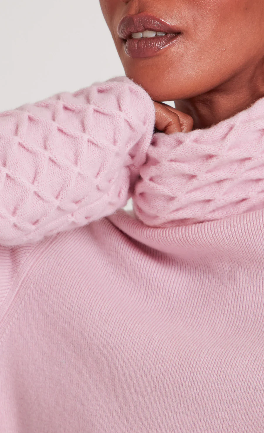 Honeycomb Knit Jumper - Pale Rose - Image 5