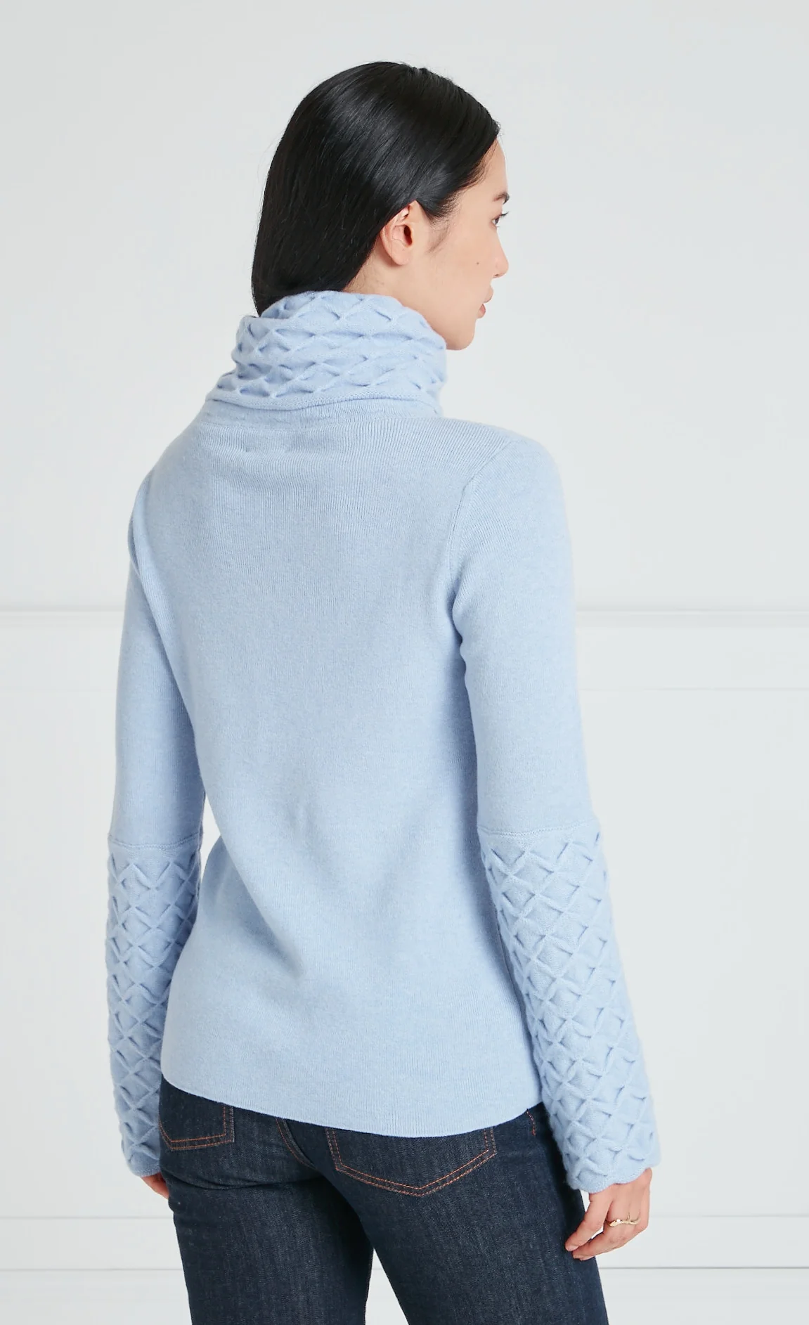 Honeycomb Knit Jumper - Powder Blue - Image 4