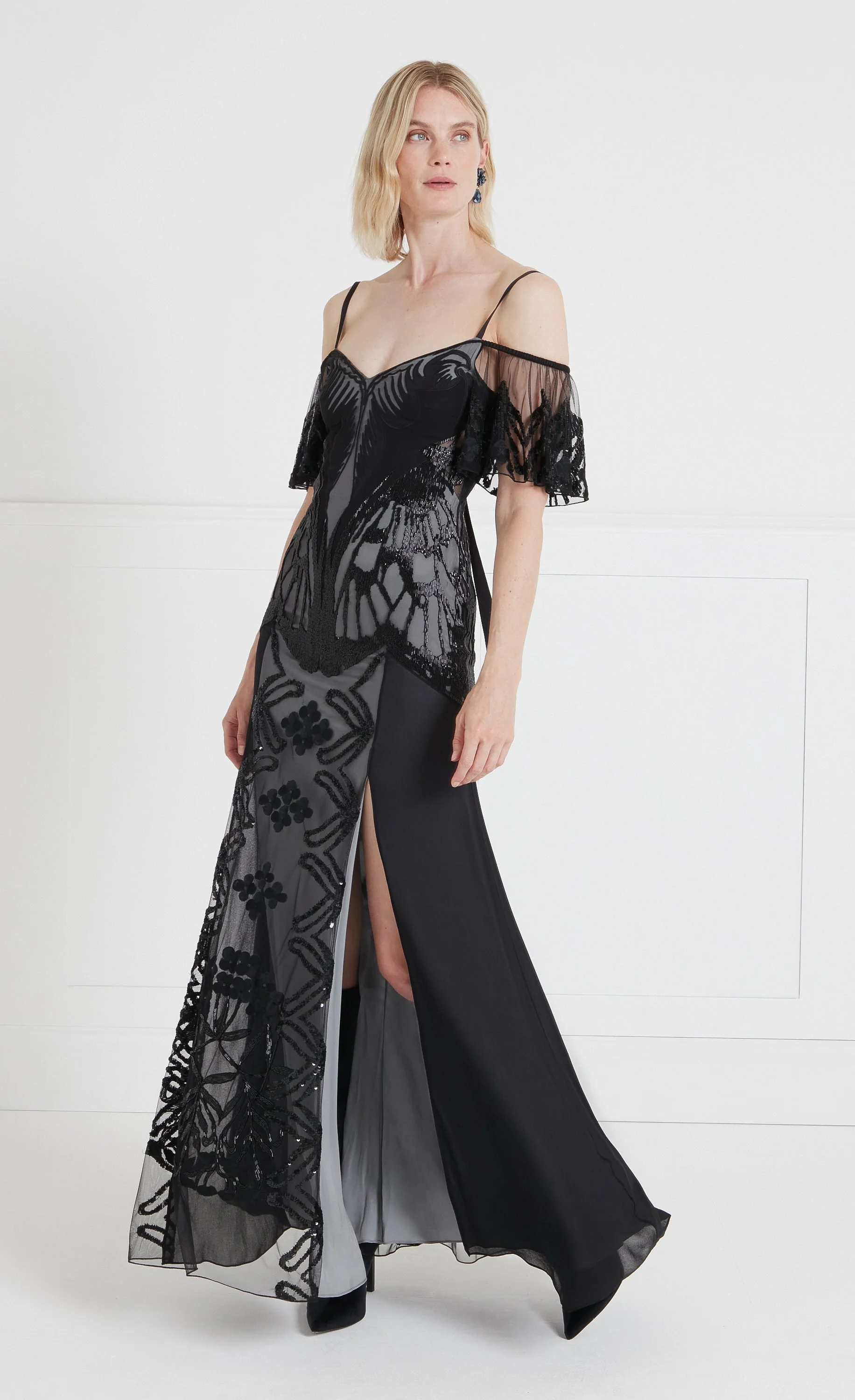 Inez Strappy Gown - Black - Image 3