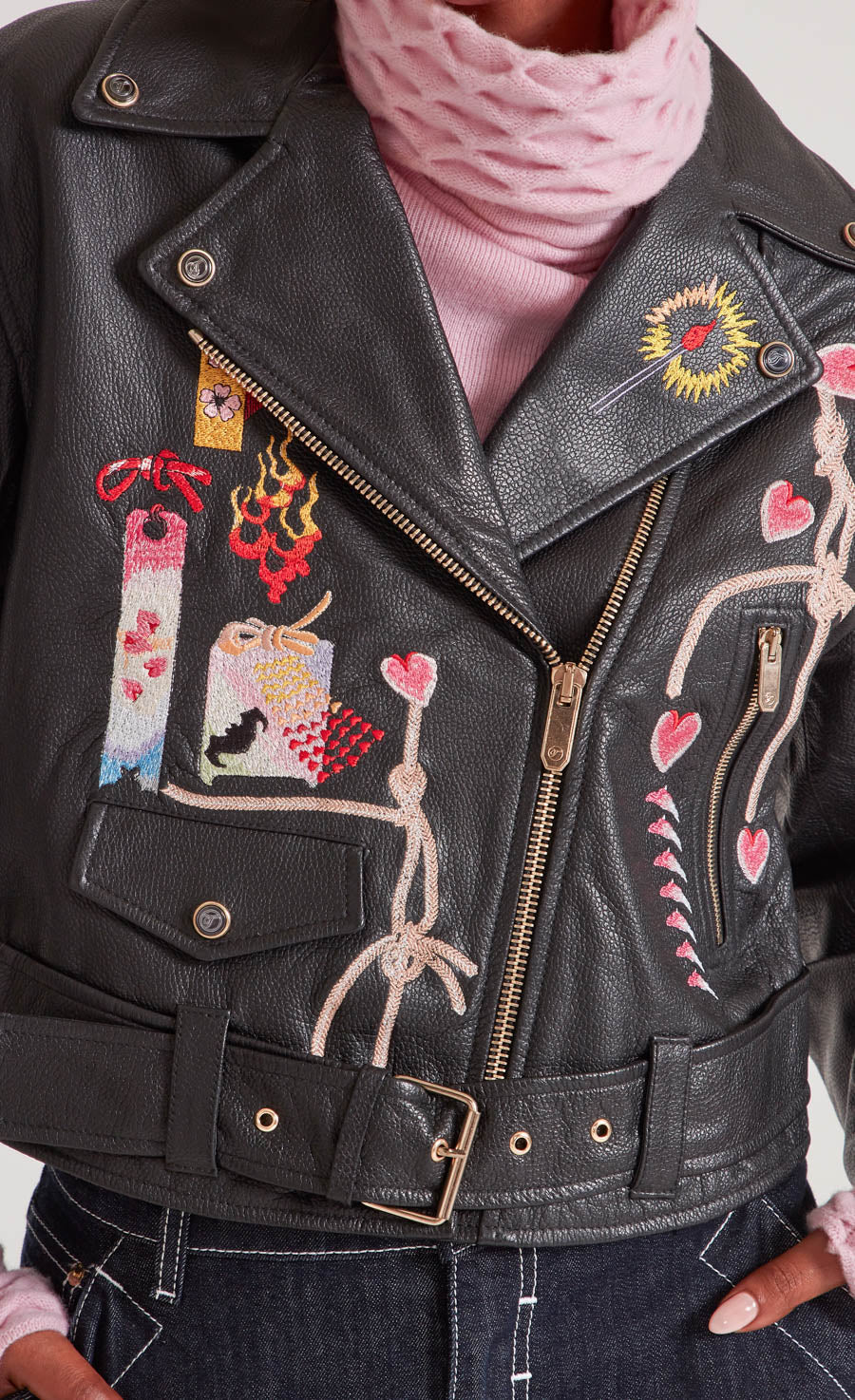 Kyoto Leather Jacket - Black - Image 6