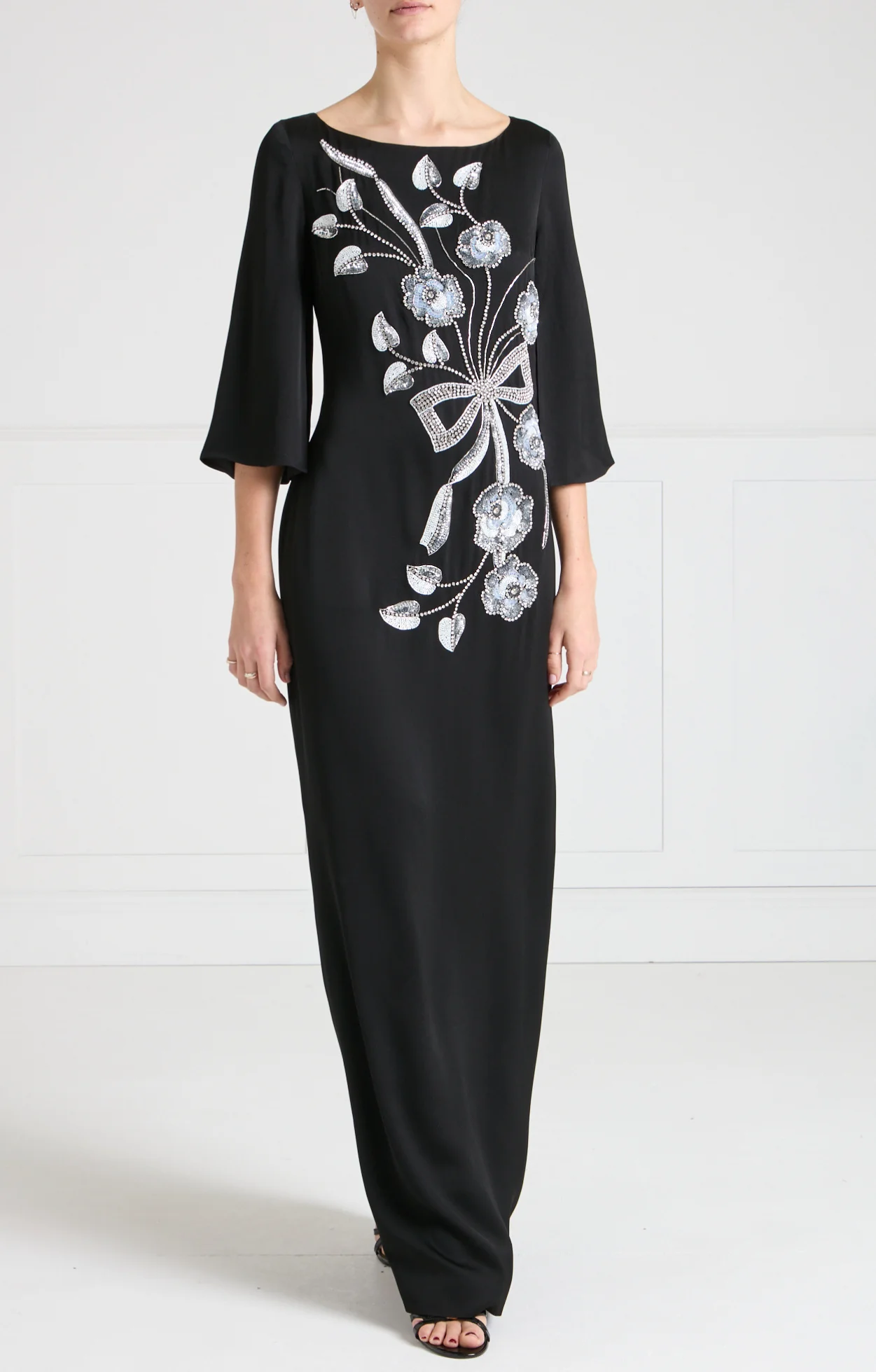 Lana Sleeved Gown - Black - Image 3