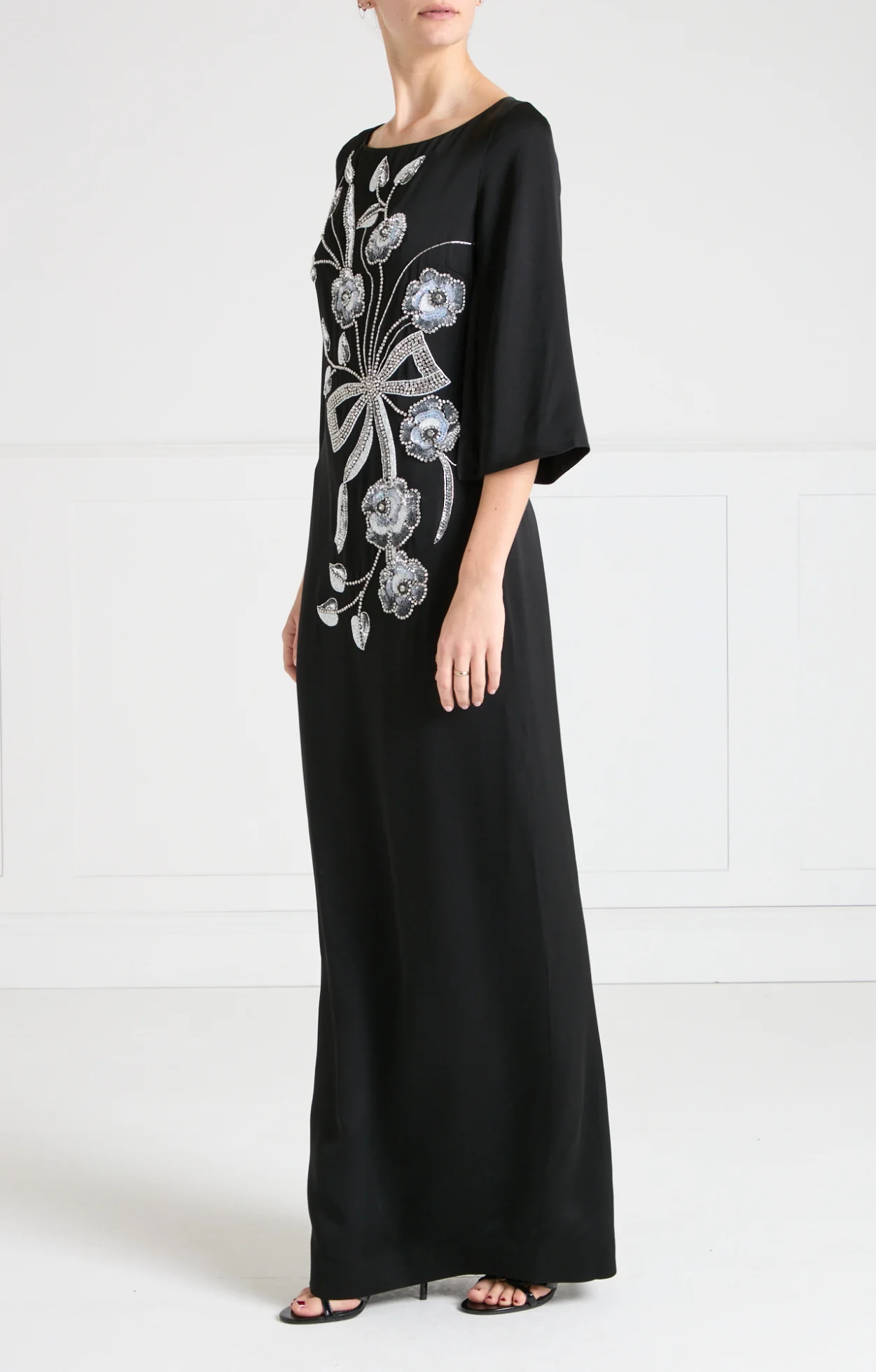 Lana Sleeved Gown - Black - Image 4