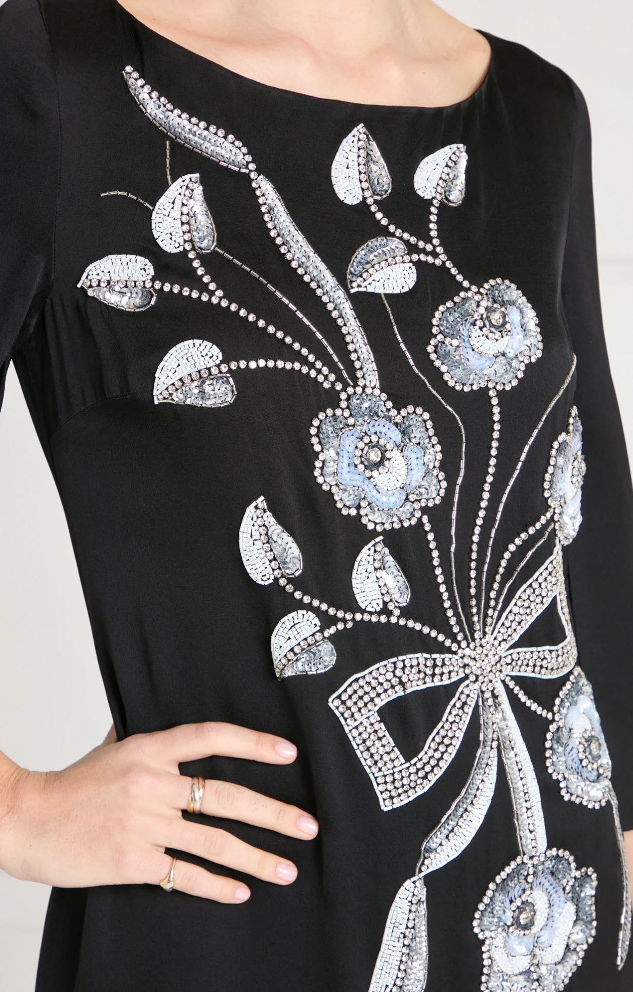 Lana Sleeved Gown - Black - Image 7
