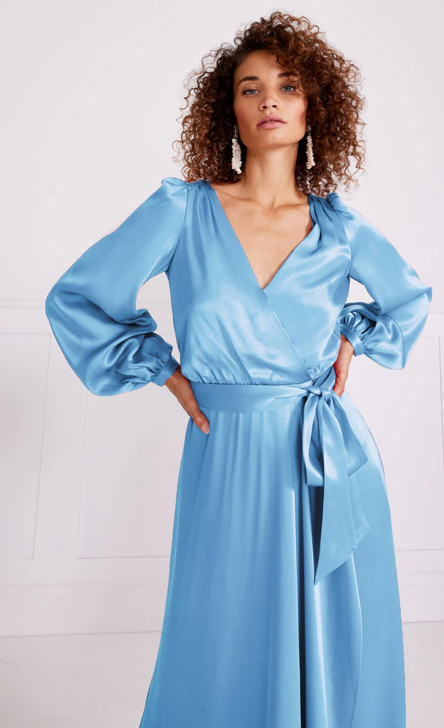 Lee Wrap Dress - Cornflower - Image 5