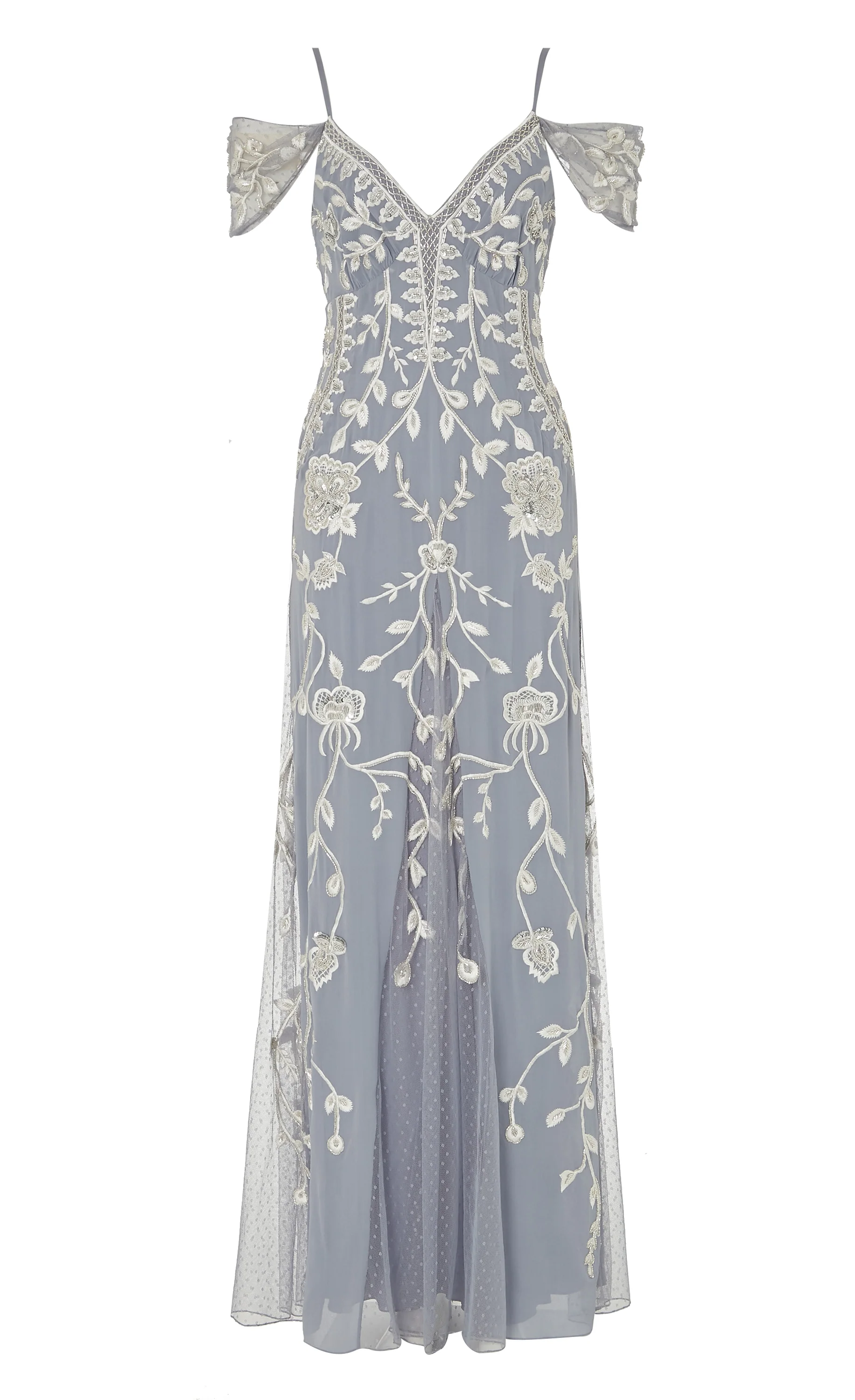 Lilly Strappy Gown - Silver