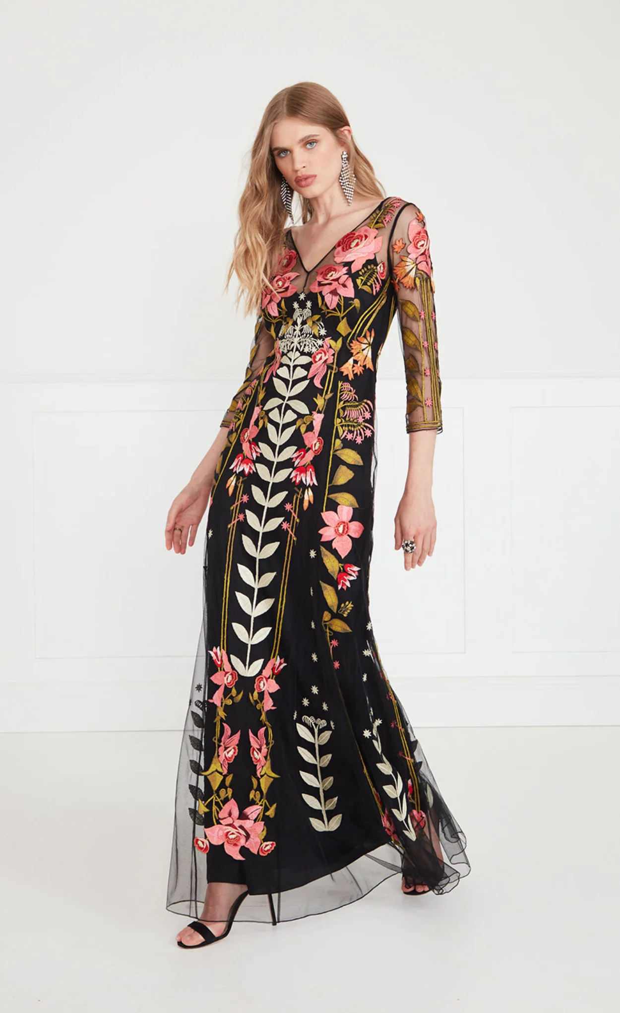 Lucille V-Neck Dress - Black - Image 3