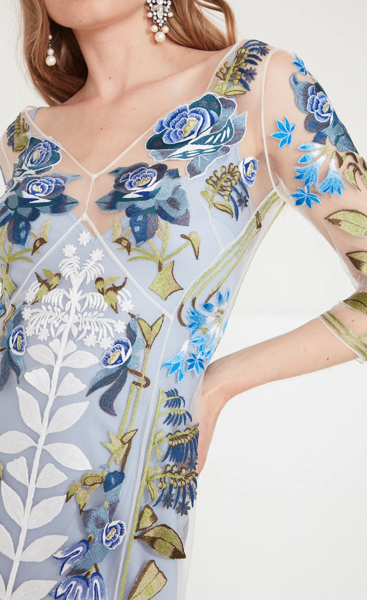 Lucille V-Neck Dress - Frost Blue - Image 5