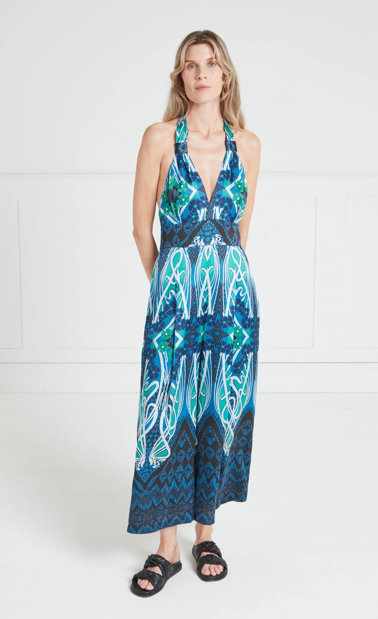 Monikh Jumpsuit - Blue & Green Mix - Image 4
