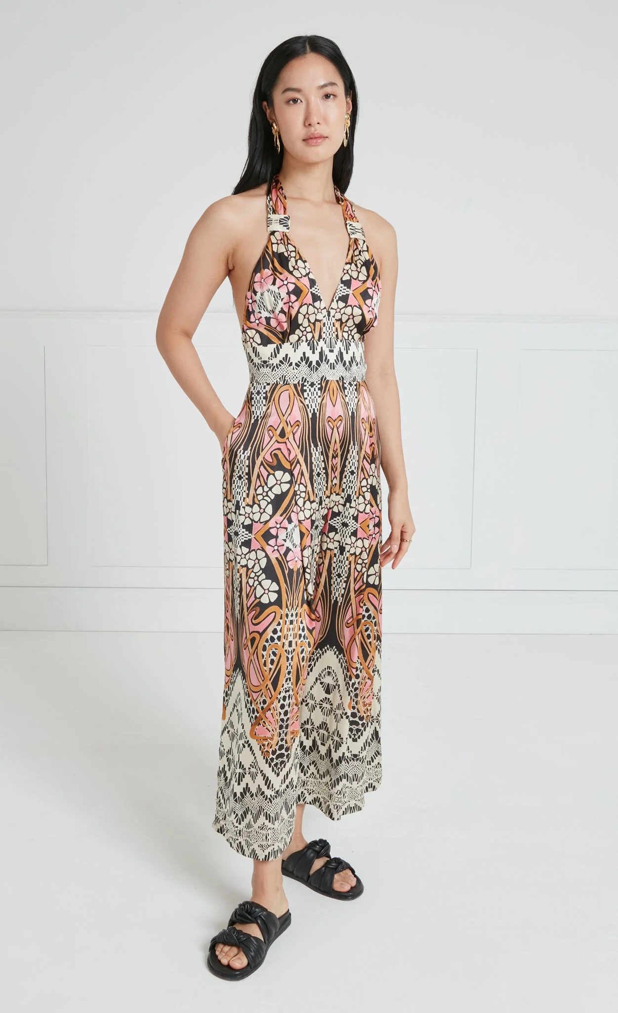 Monikh Jumpsuit - Pink & Sand Mix - Image 3
