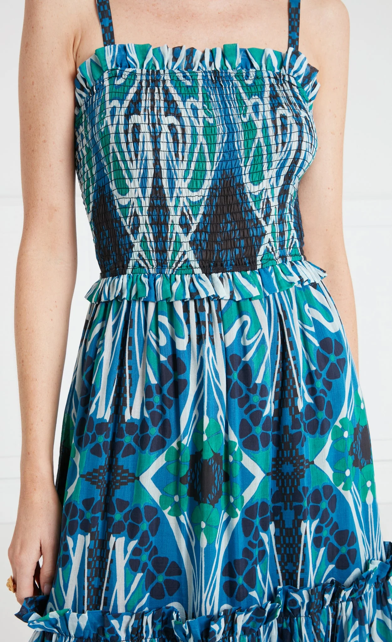 Monikh Strappy Dress - Blue & Green Mix - Image 5