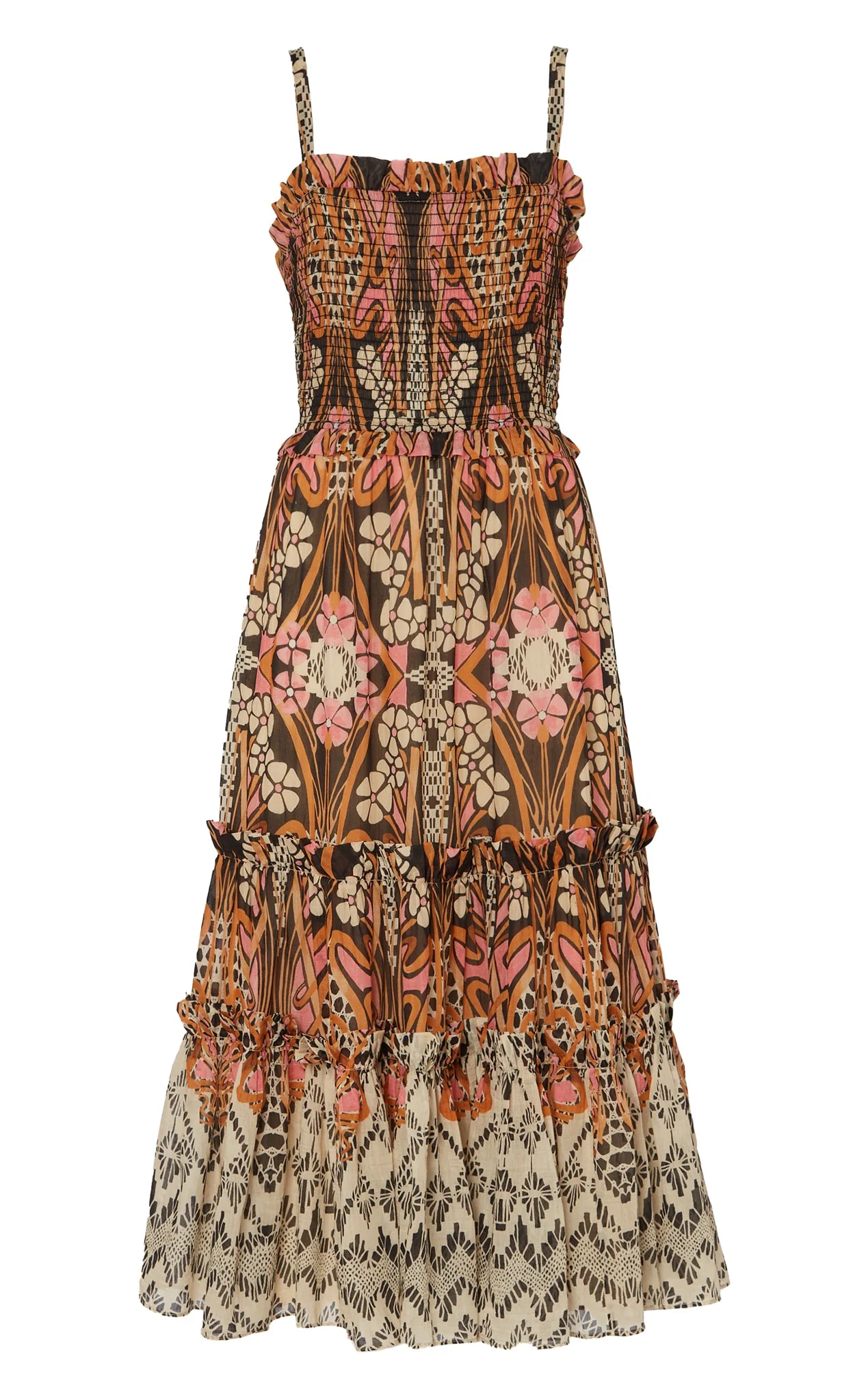 Monikh Strappy Dress - Pink & Sand Mix