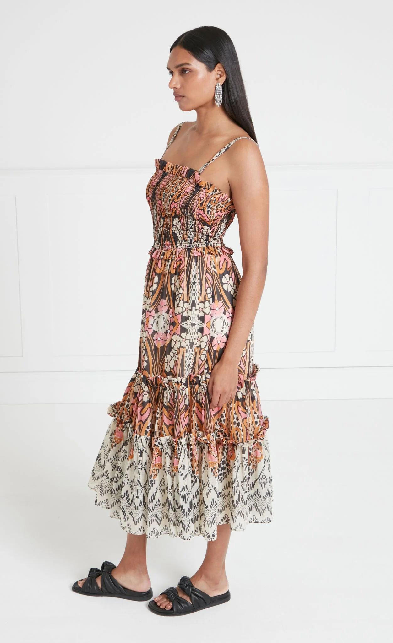 Monikh Strappy Dress - Pink & Sand Mix - Image 3