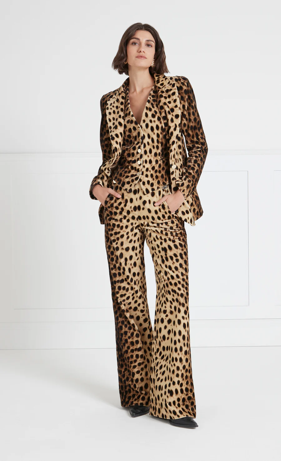 Nemera Velvet Trousers - Leopard Print - Image 5