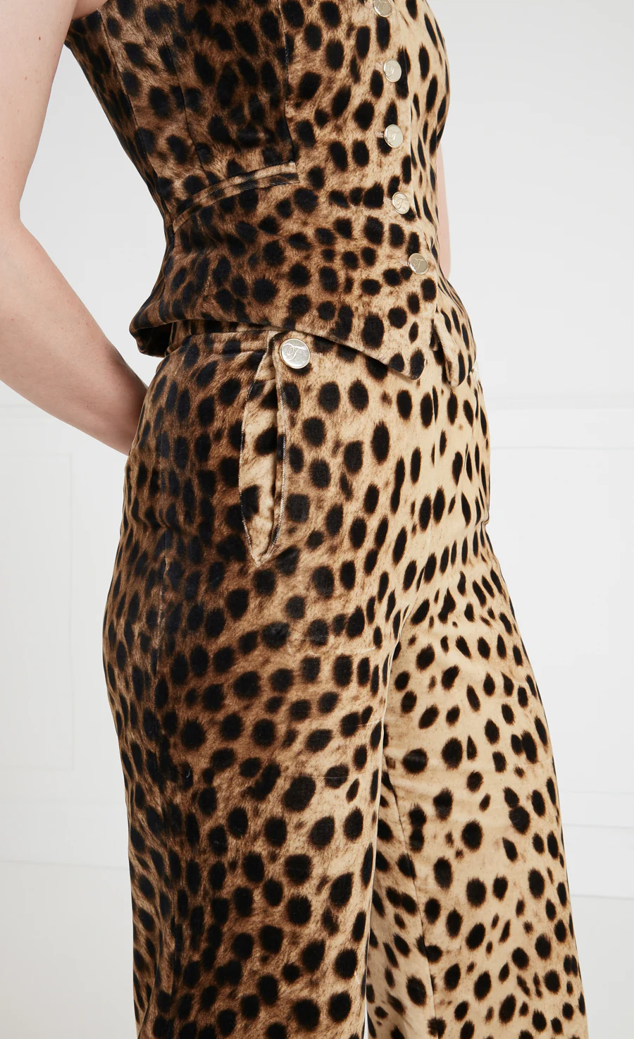 Nemera Velvet Trousers - Leopard Print - Image 7