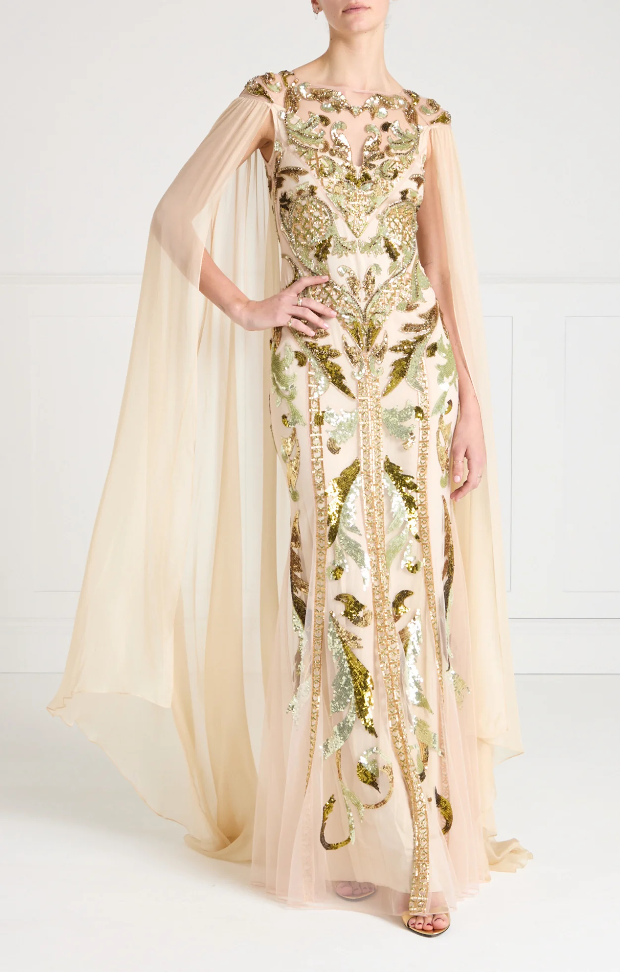Novella Cape Gown - Gold - Image 2