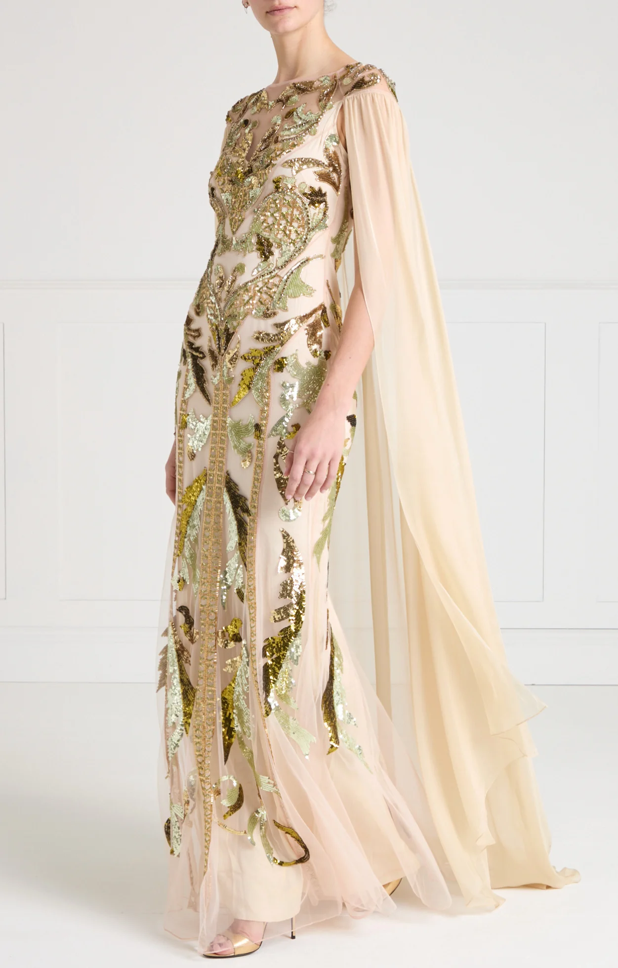Novella Cape Gown - Gold - Image 3