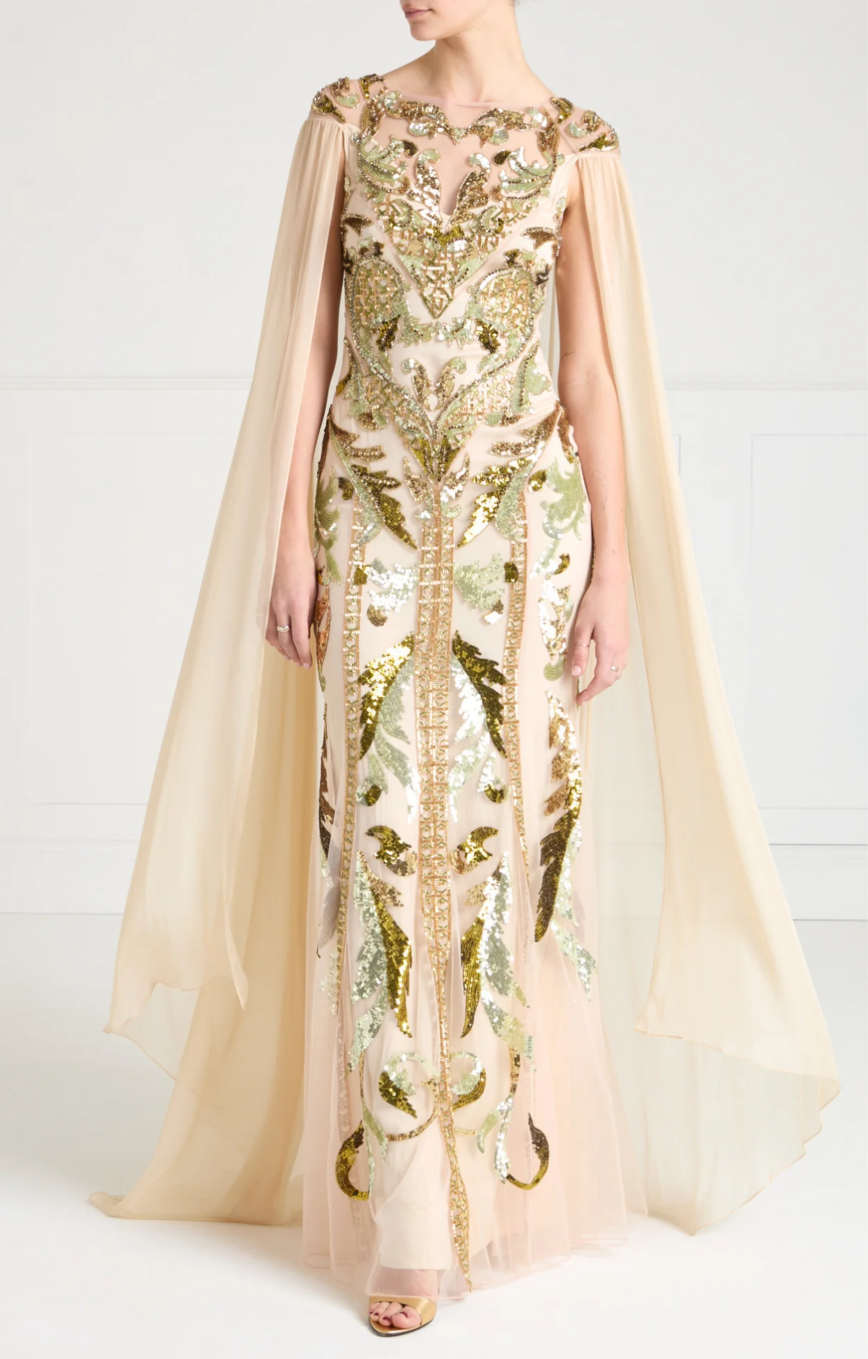 Novella Cape Gown - Gold - Image 4