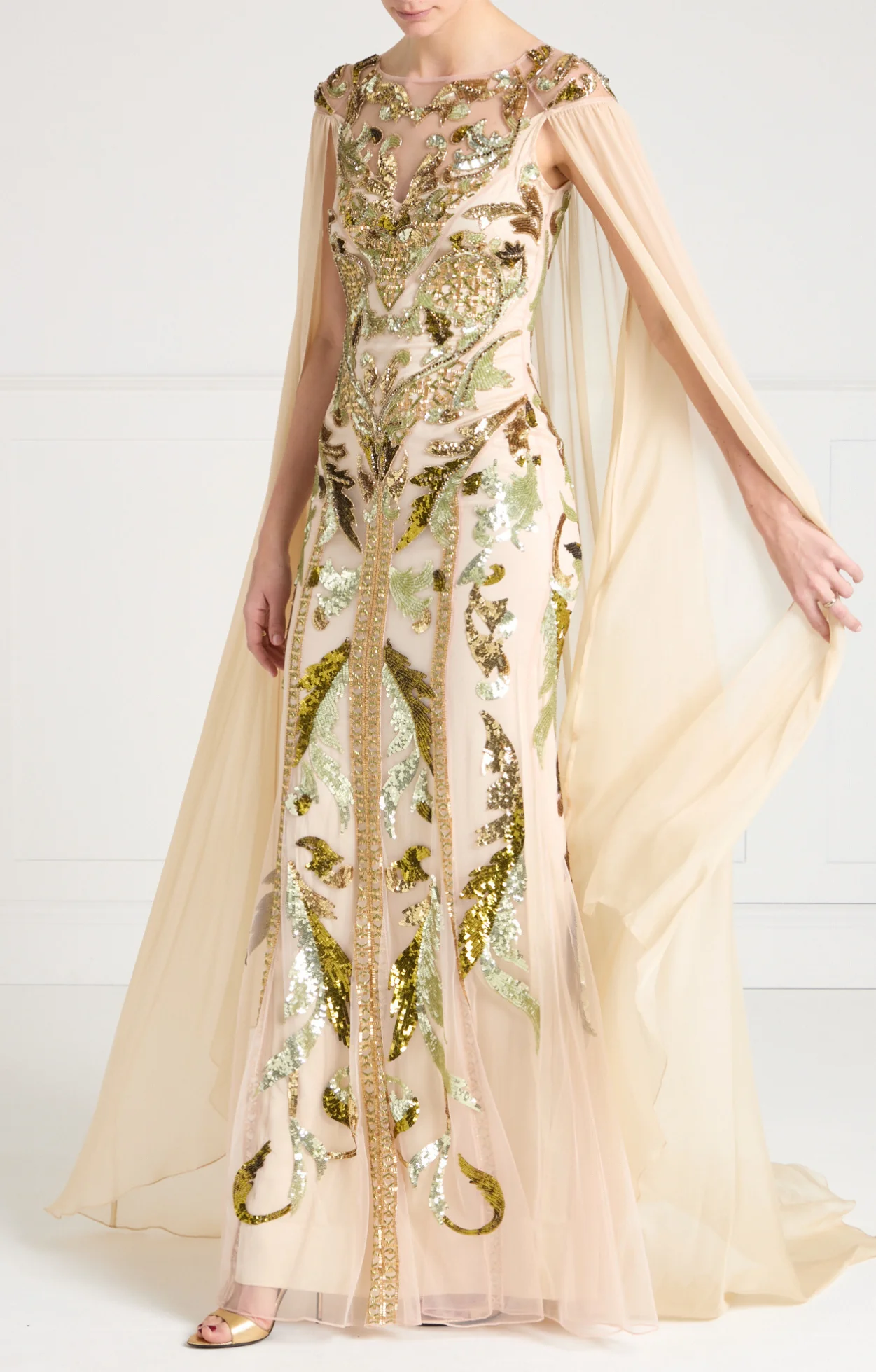 Novella Cape Gown - Gold - Image 5