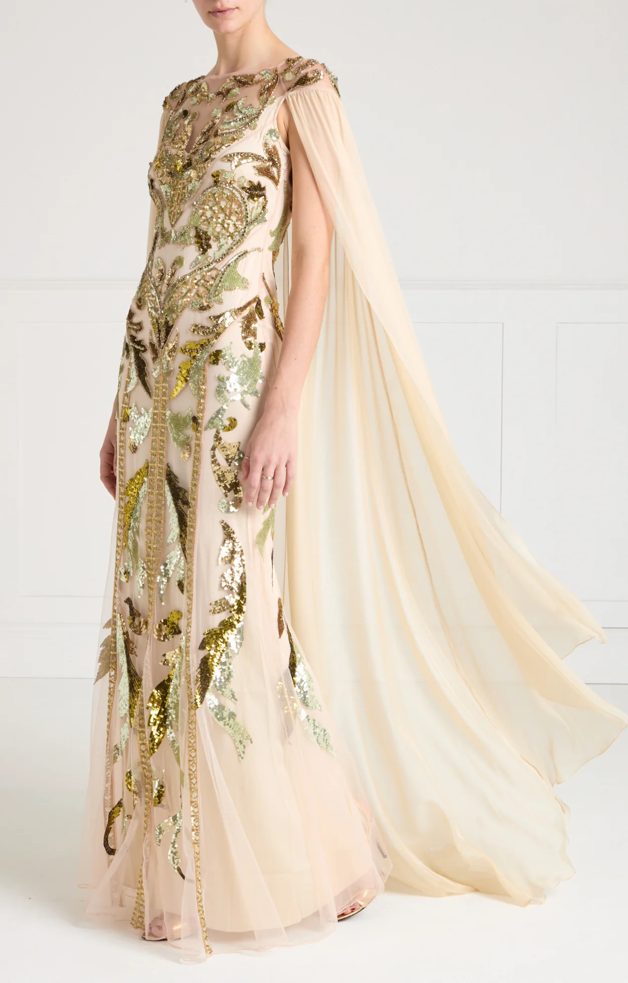 Novella Cape Gown - Gold - Image 6