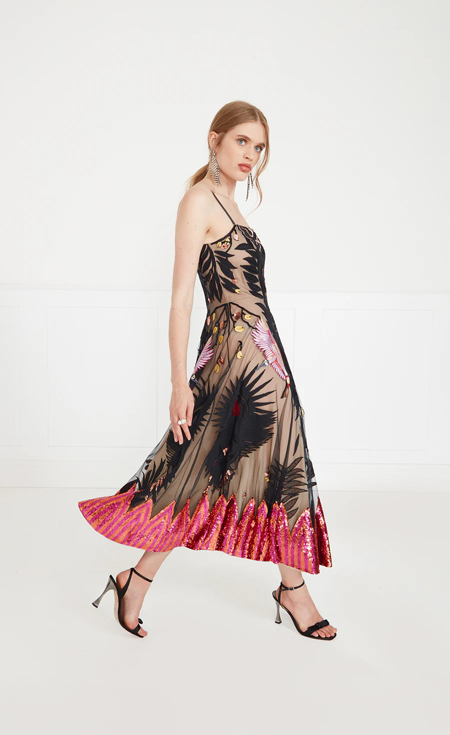 Opera Strappy Dress - Black Mix - Image 3