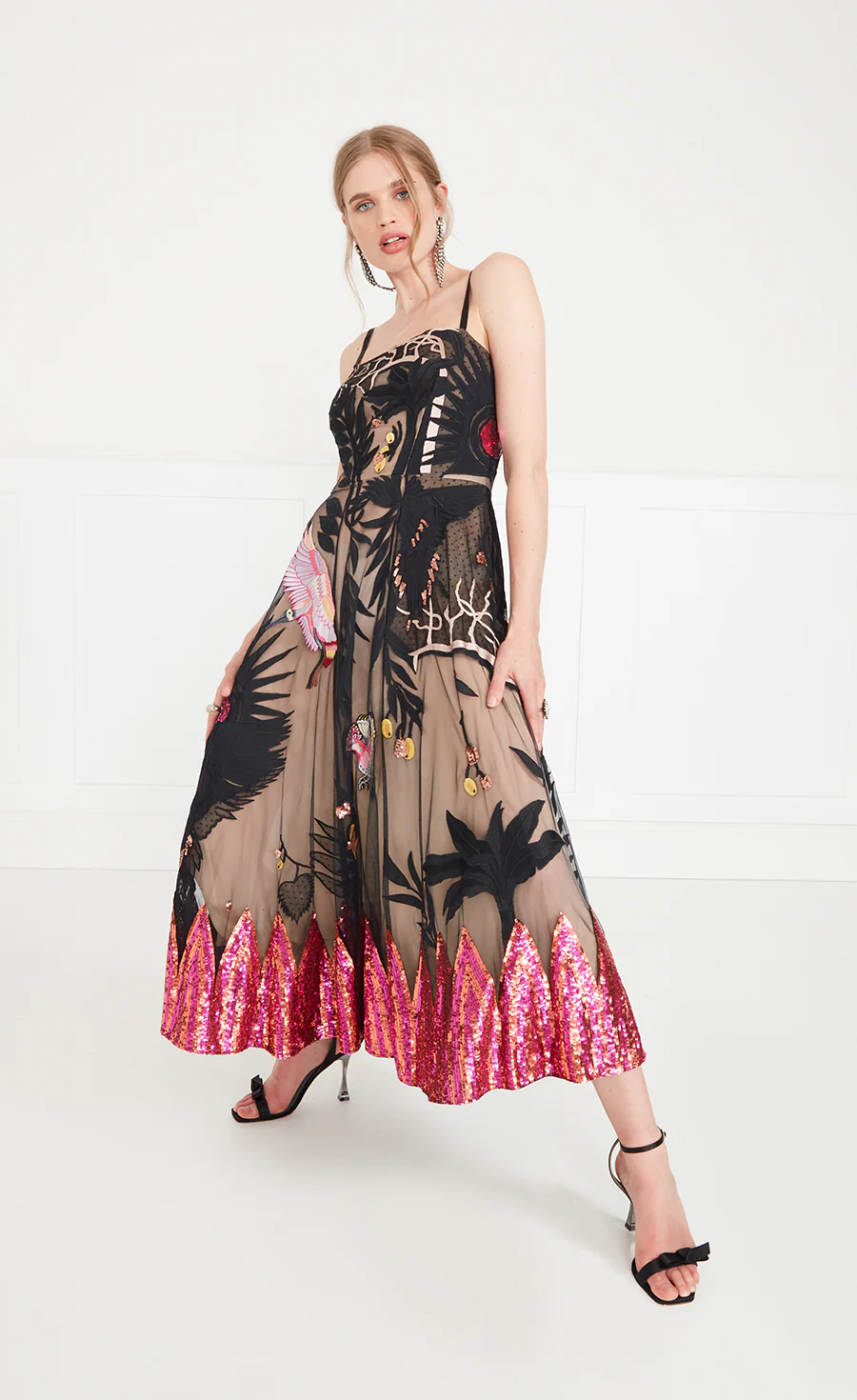 Opera Strappy Dress - Black Mix - Image 5
