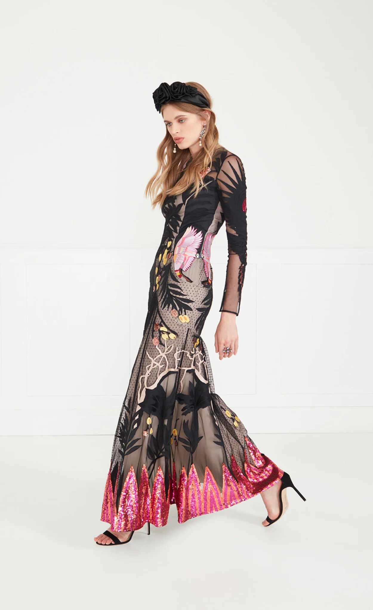 Opera Tattoo Dress - Black Mix - Image 3