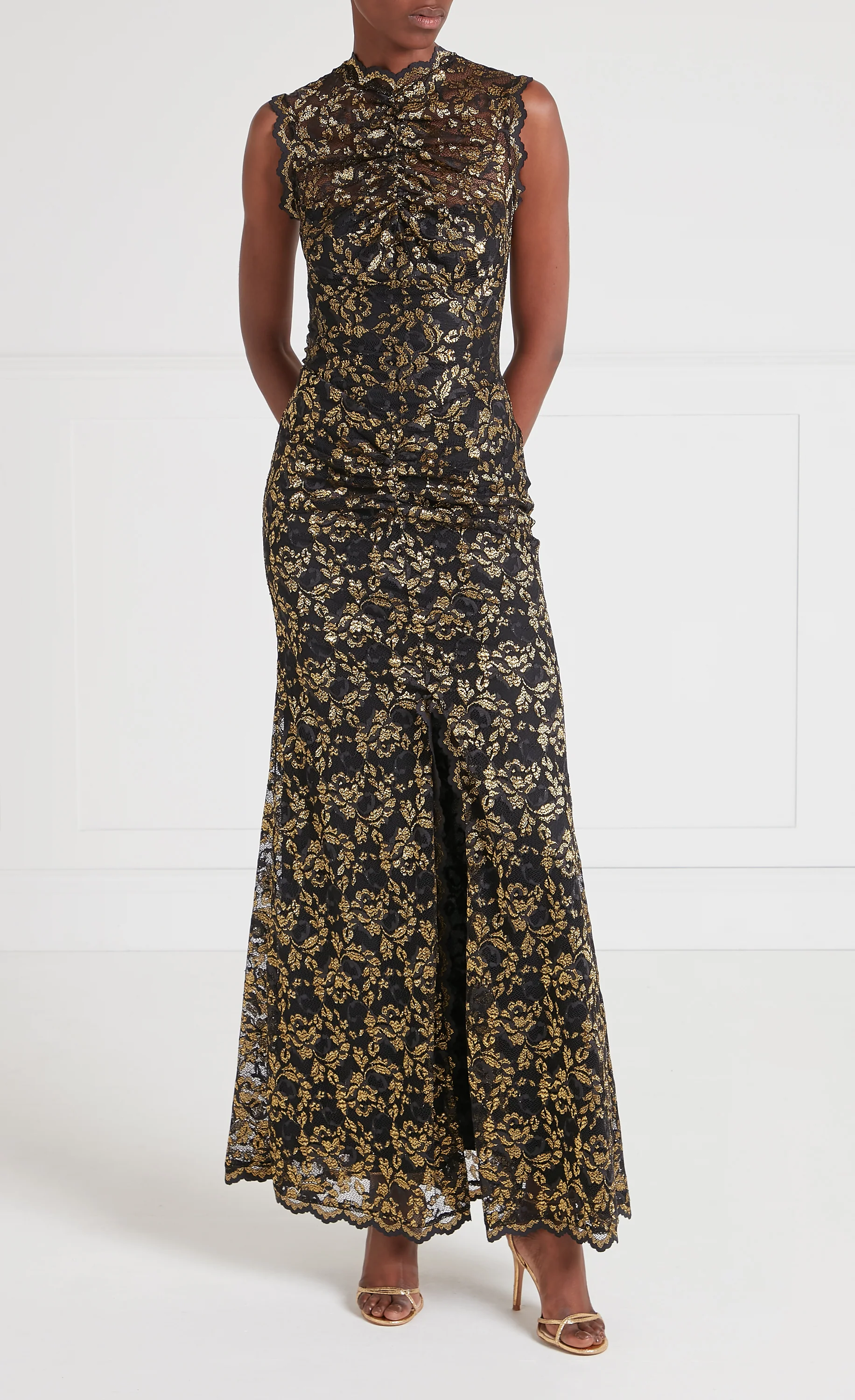 Orris Sleeveless Gown - Gold & Black - Image 2